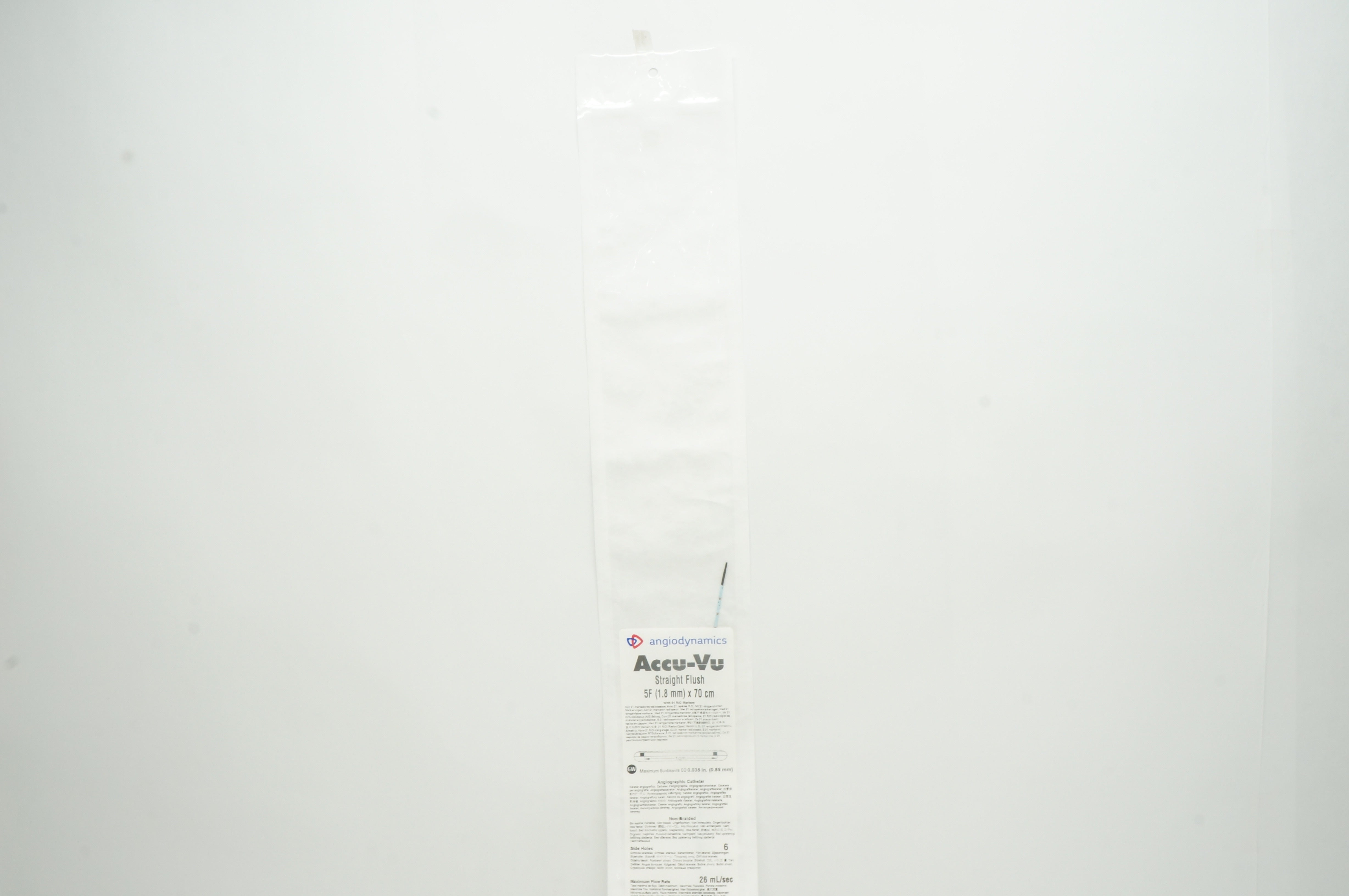 Angiodynamics 13709901 Accu-Vu Angiographic Cath. Straight Flush 5F x 70cm (x)