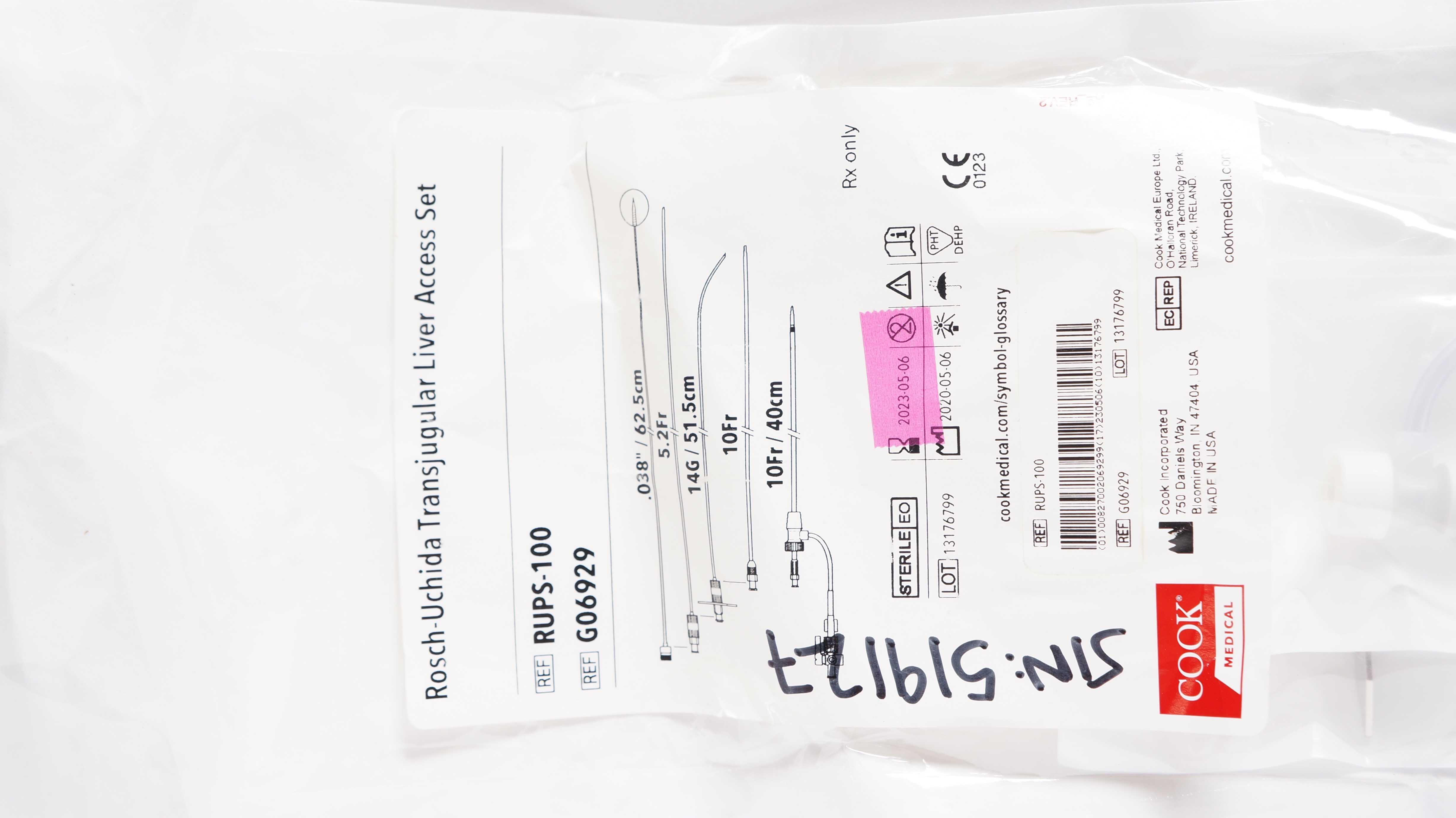 RT 92761 専用 Cook Medical G06929 Rosch-Uchida Transjugular Liver Access Set