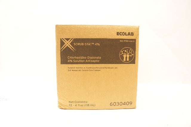 Ecolab 6030409 Scrub-Stat 4% Chlorhexidine Gluconate 4fl oz - Case of 72