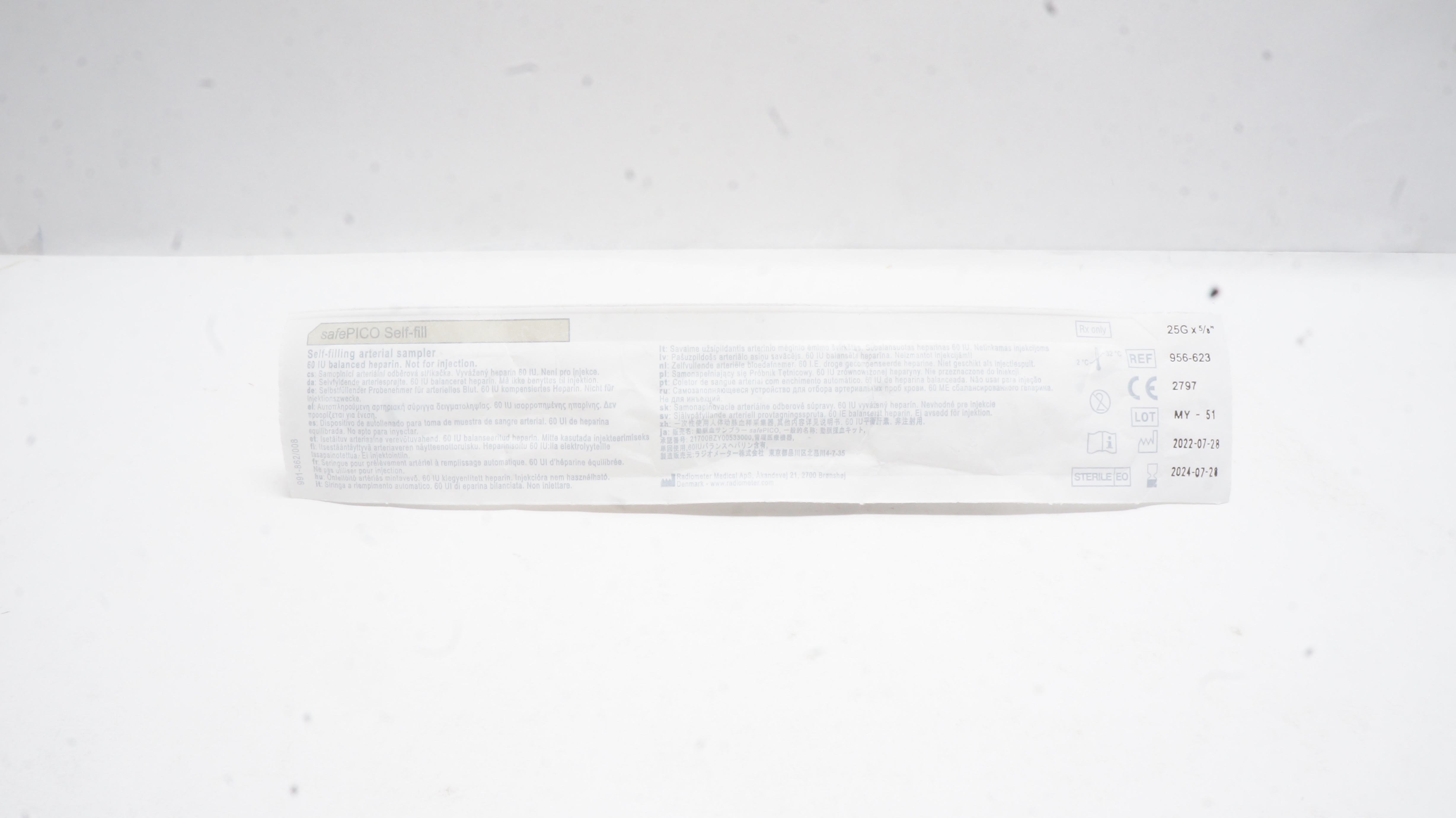 Radiometer 956-623 safePico Self-Filling, Arterial Sampler 25G x 5/8inch(x)