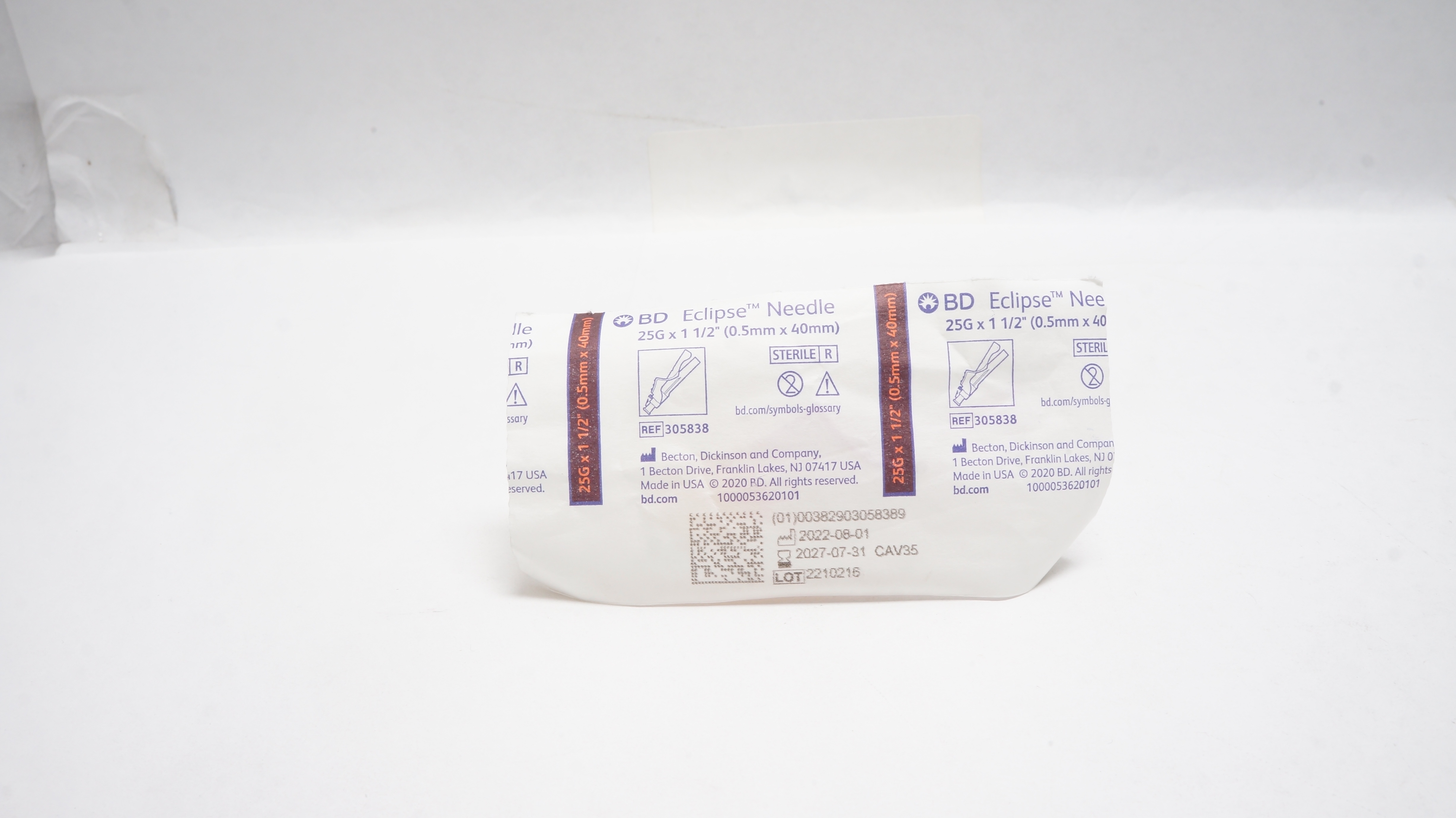 BD 305838 Eclipse Ndle 25G x 1-1/2inch