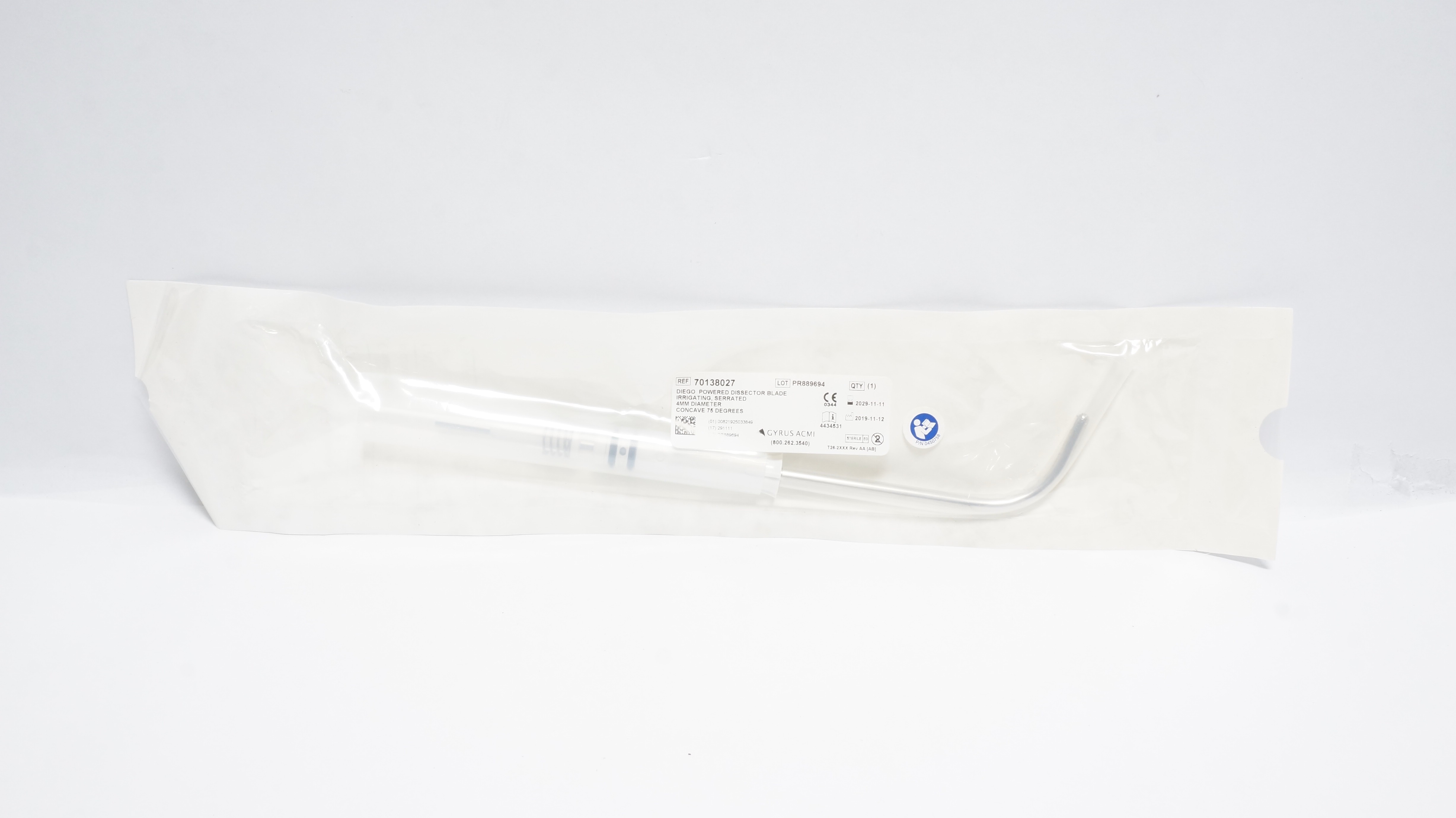Gyrus ACMI 70138027 Diego Powered Dissector Blade Irrigating 4mm 75degree
