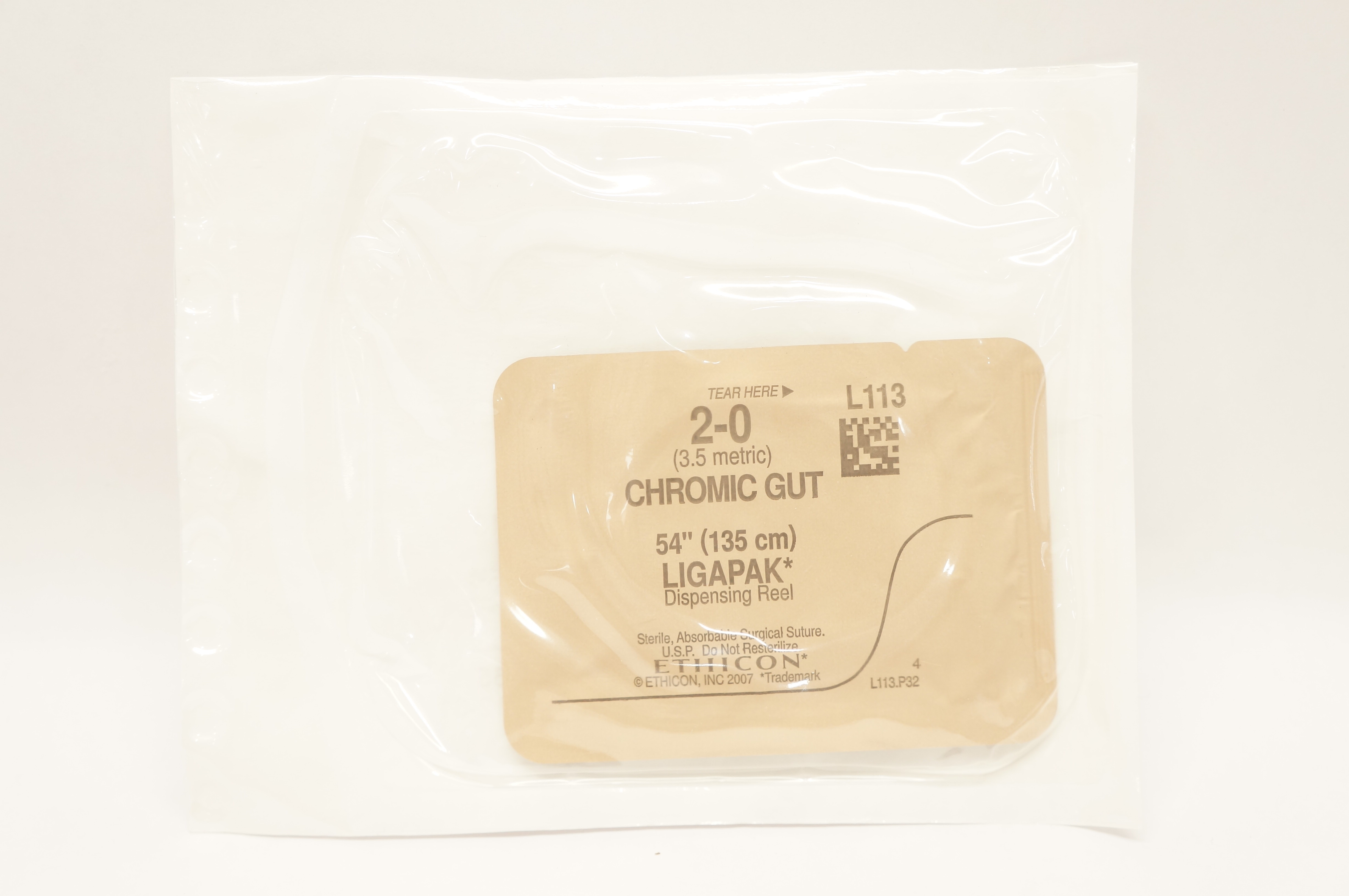 Ethicon L113 2-0 Chromic Gut Ligapak Dispensing Reel, 54inch (x)