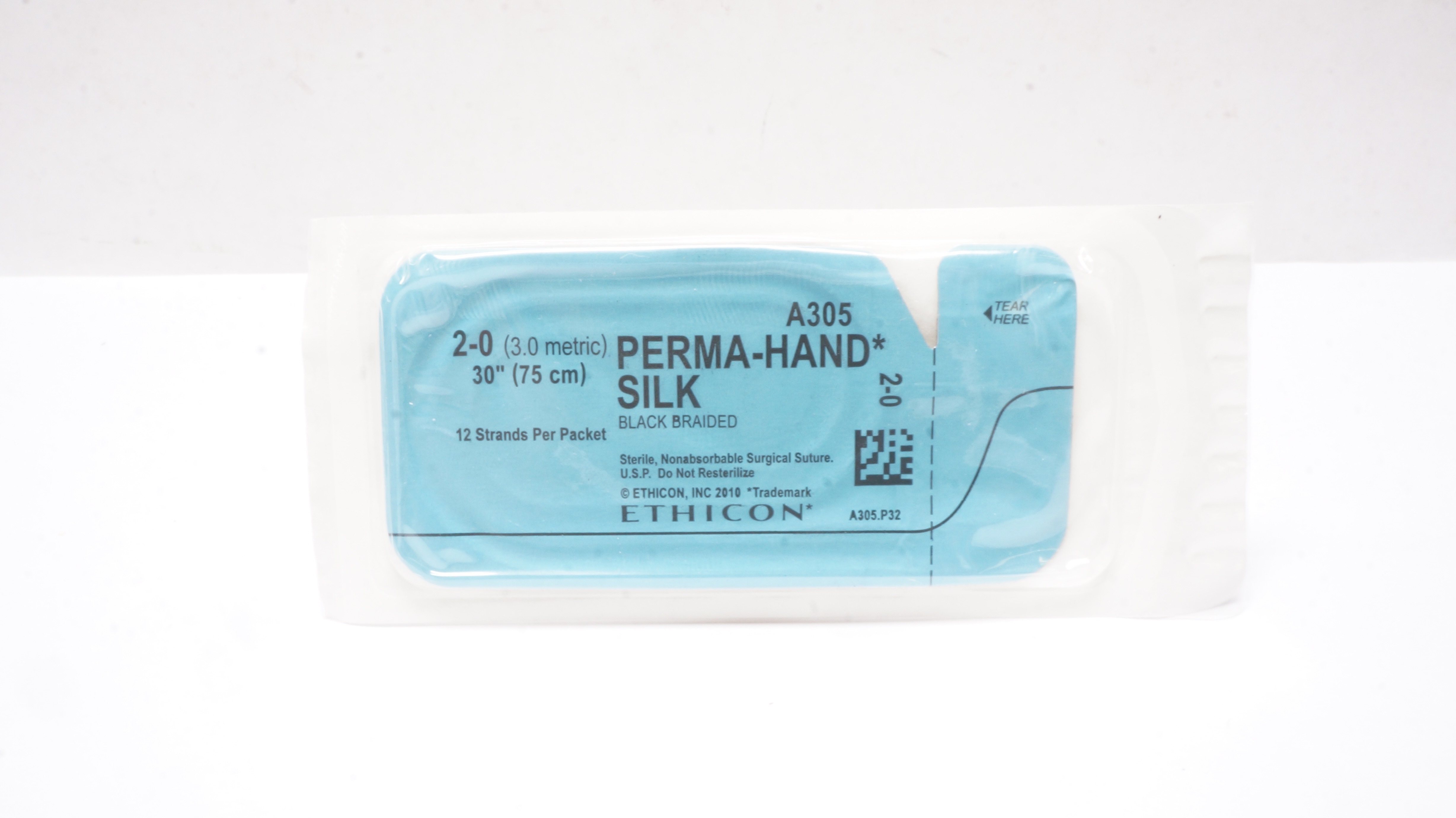 Ethicon A305 2-0 Perma-Hand Silk Black Braided Stre 30inch