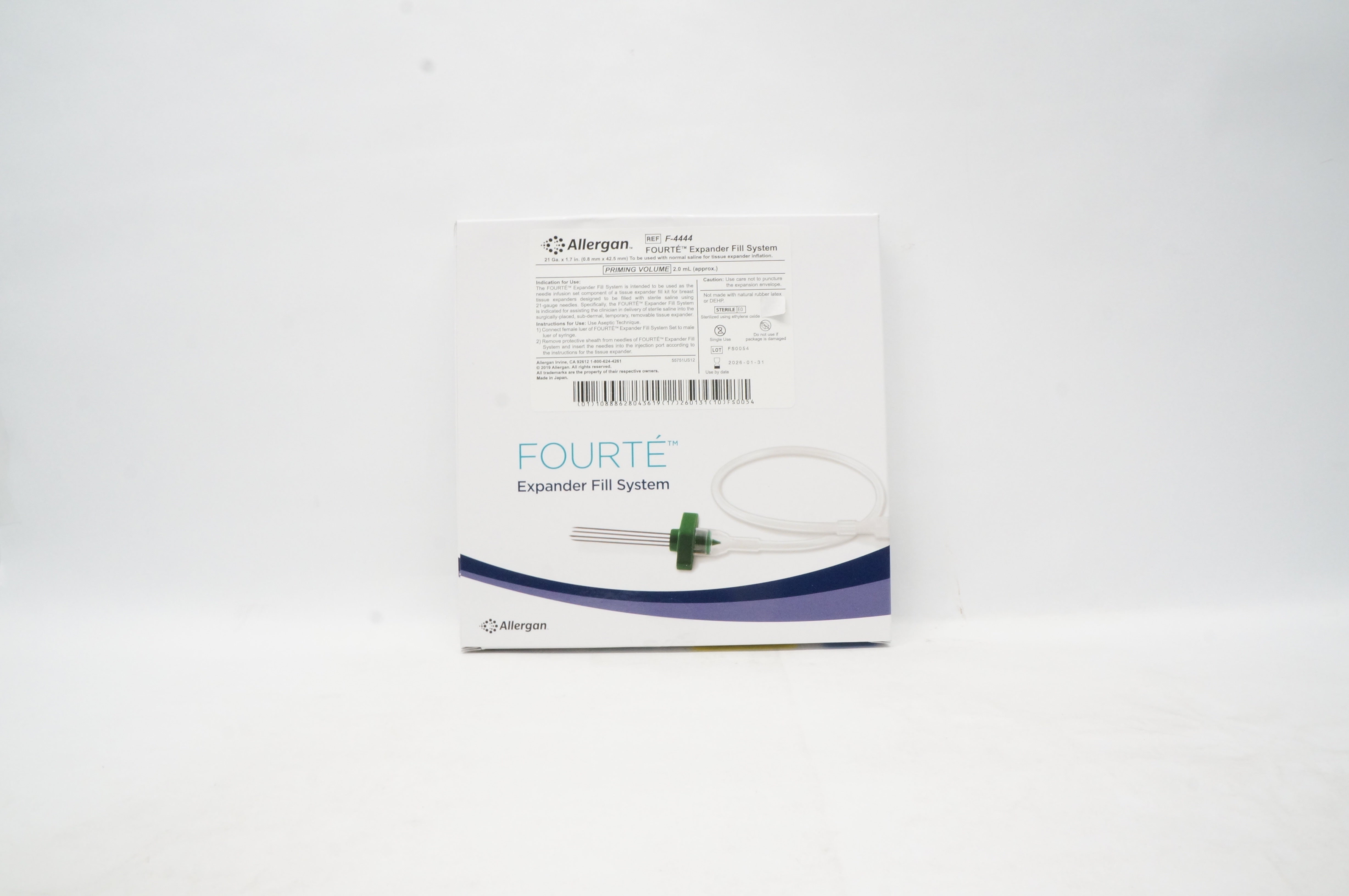 Allergan F-4444 Fourte Expander Fill System 21 Ga x 1.7 inch Prim. Vol. 2.0mL