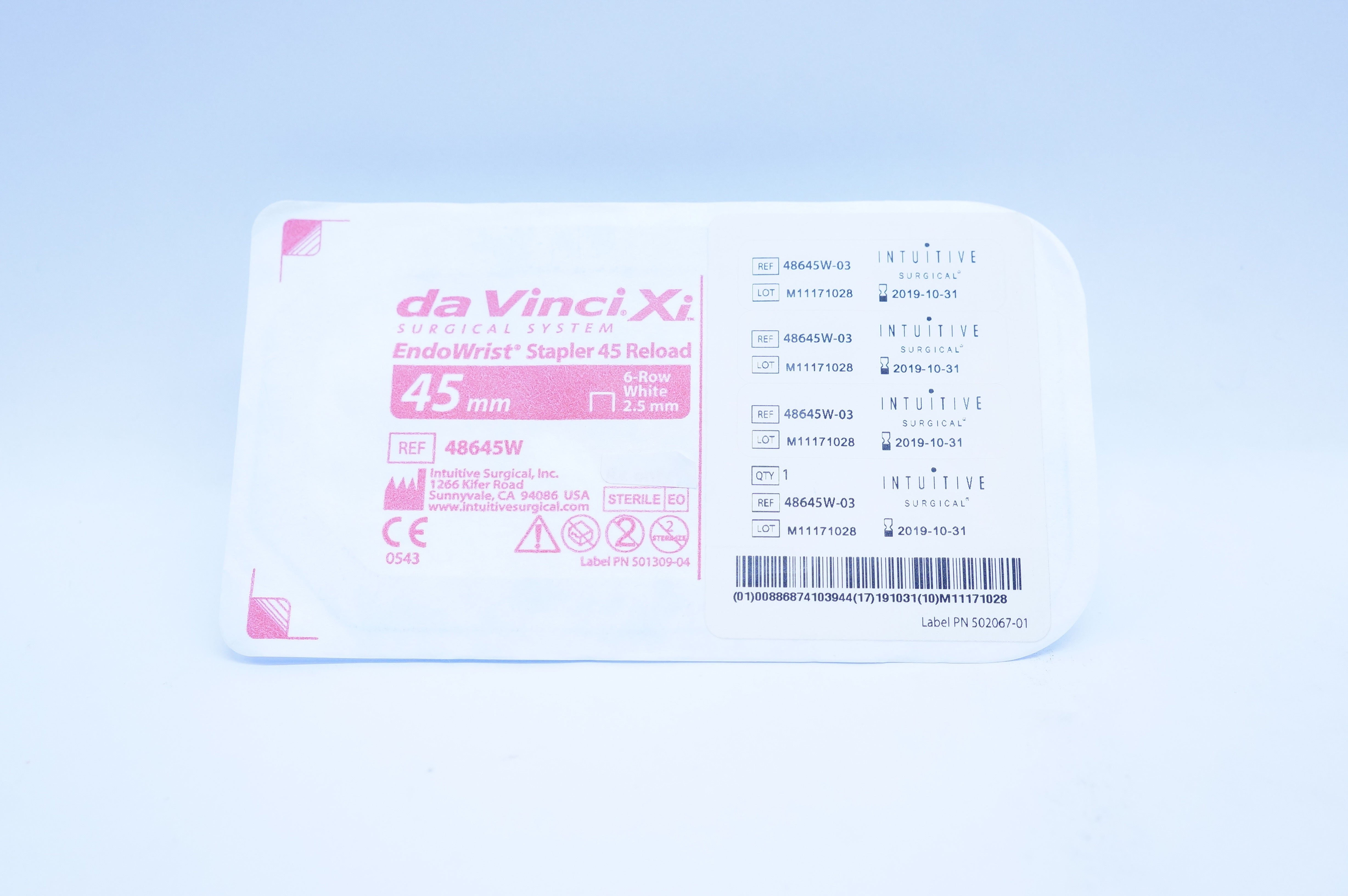 Intuitive 48645W da Vinci Xi EndoWrist Stapler 45 Reload 6 Row White 2.5mm (x)
