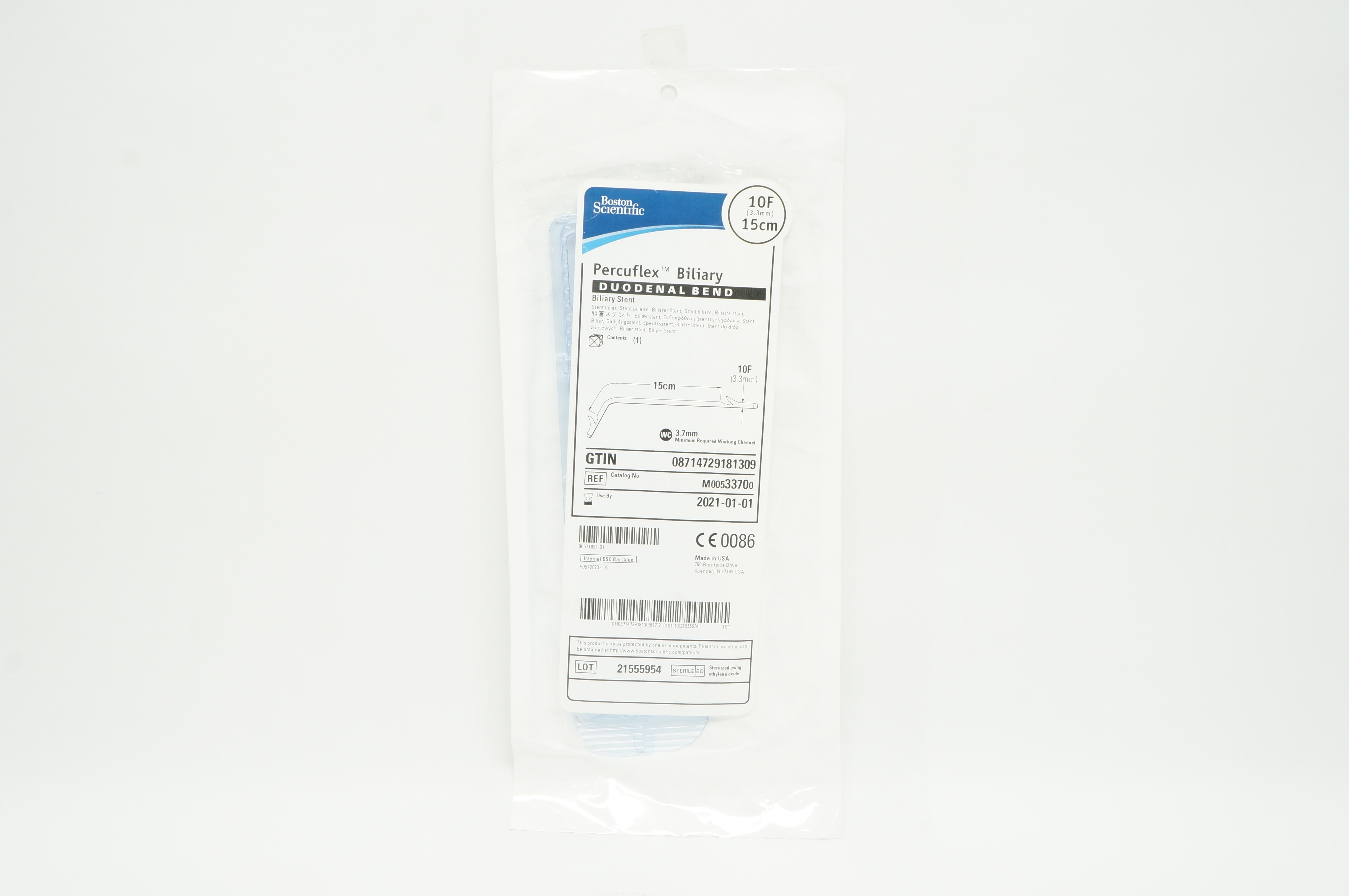 Boston Scientific M00533700 Percuflex Duodenal Bend Biliary Stnt 10F x 15cm (x)