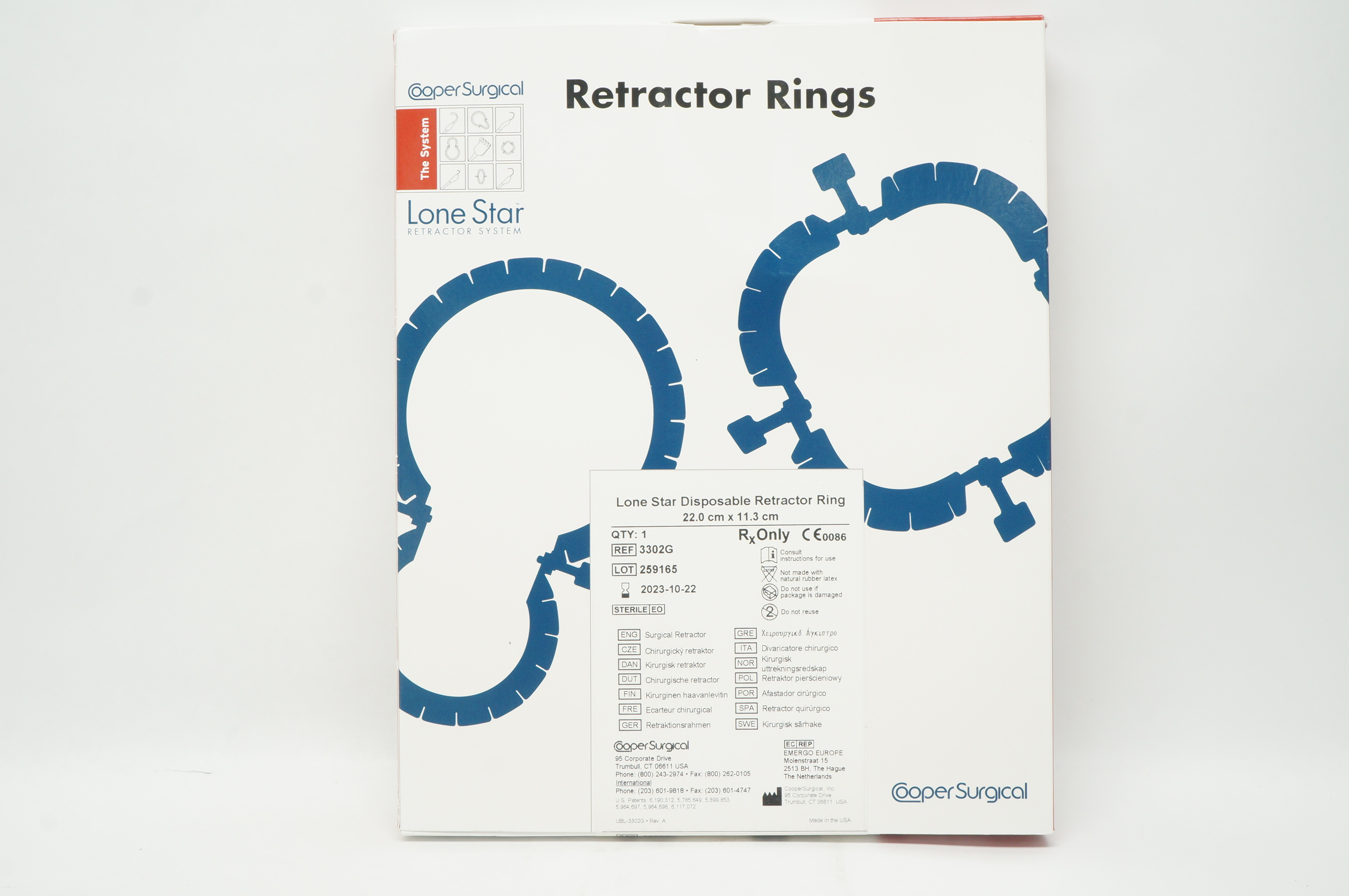 Cooper Surgical 3302G Lone Star Disposable Retractor Rings 22.0cm x 11.3cm