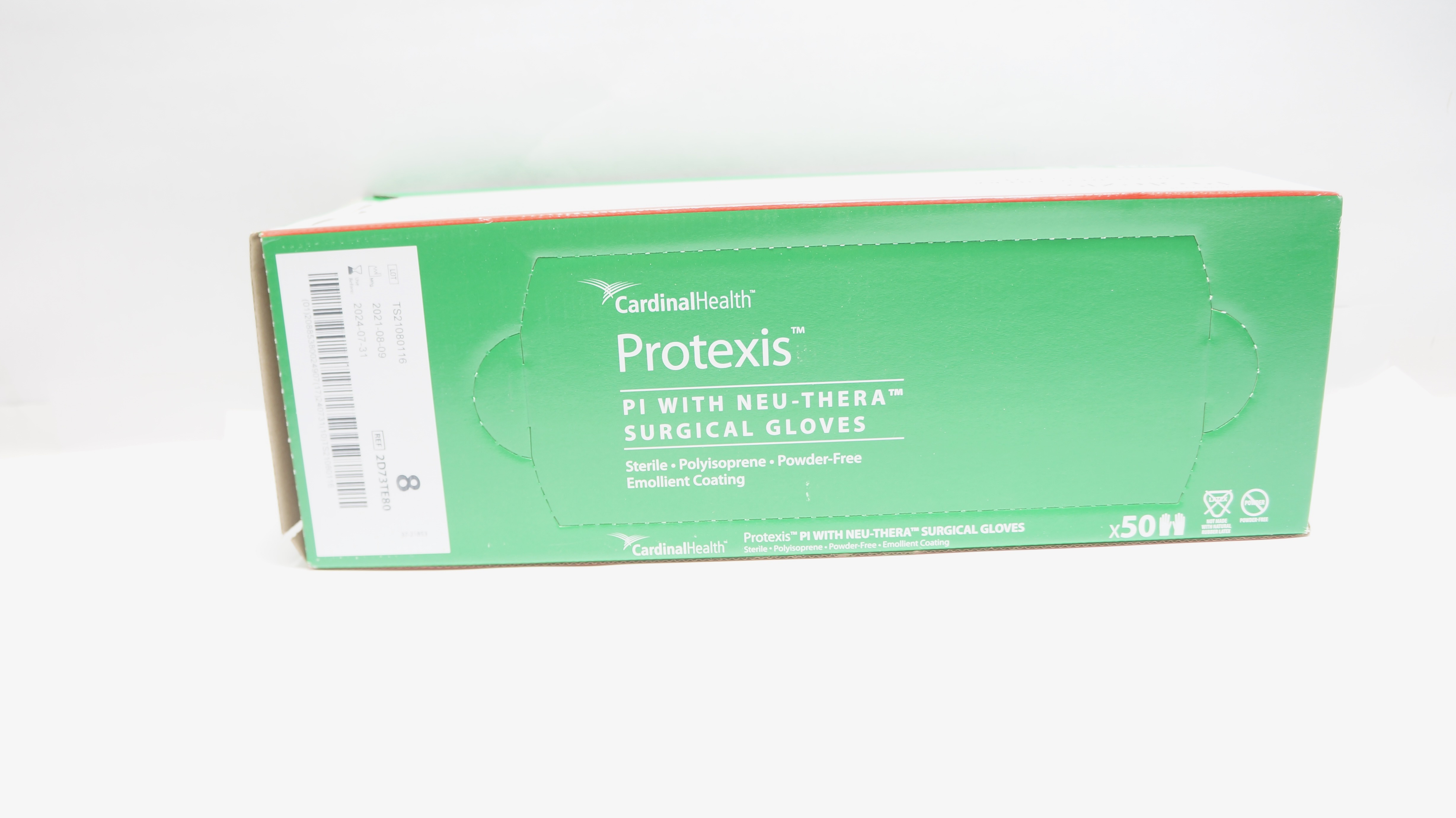 Cardinal Health 2D73TE80 PROTEXIS Pl WNeu-Thera Surgical Gloves Size 8-Box of 50