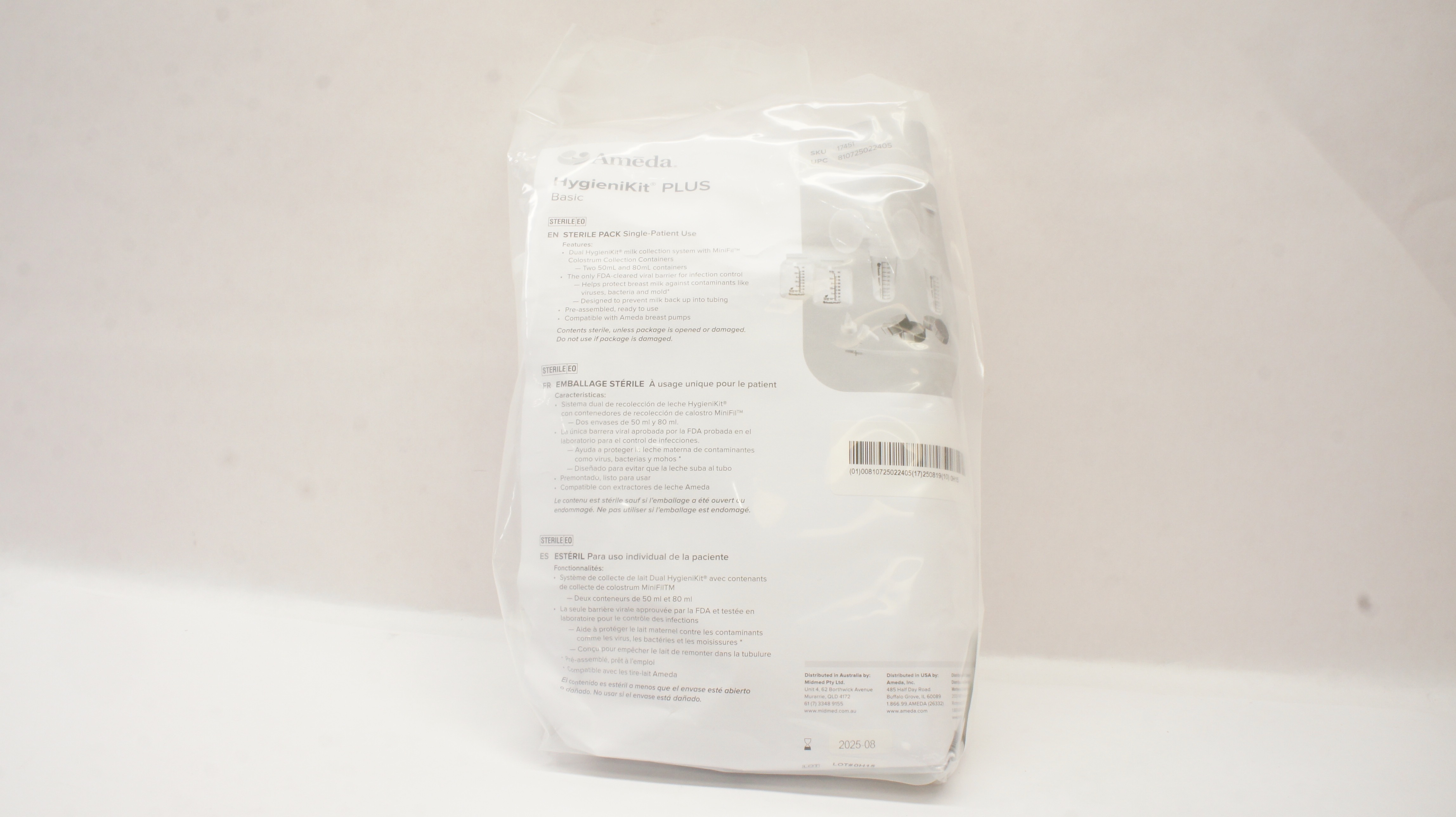 Ameda 17451 HygieniKit Plus Basic Milk Collecton System wColostrum Containers