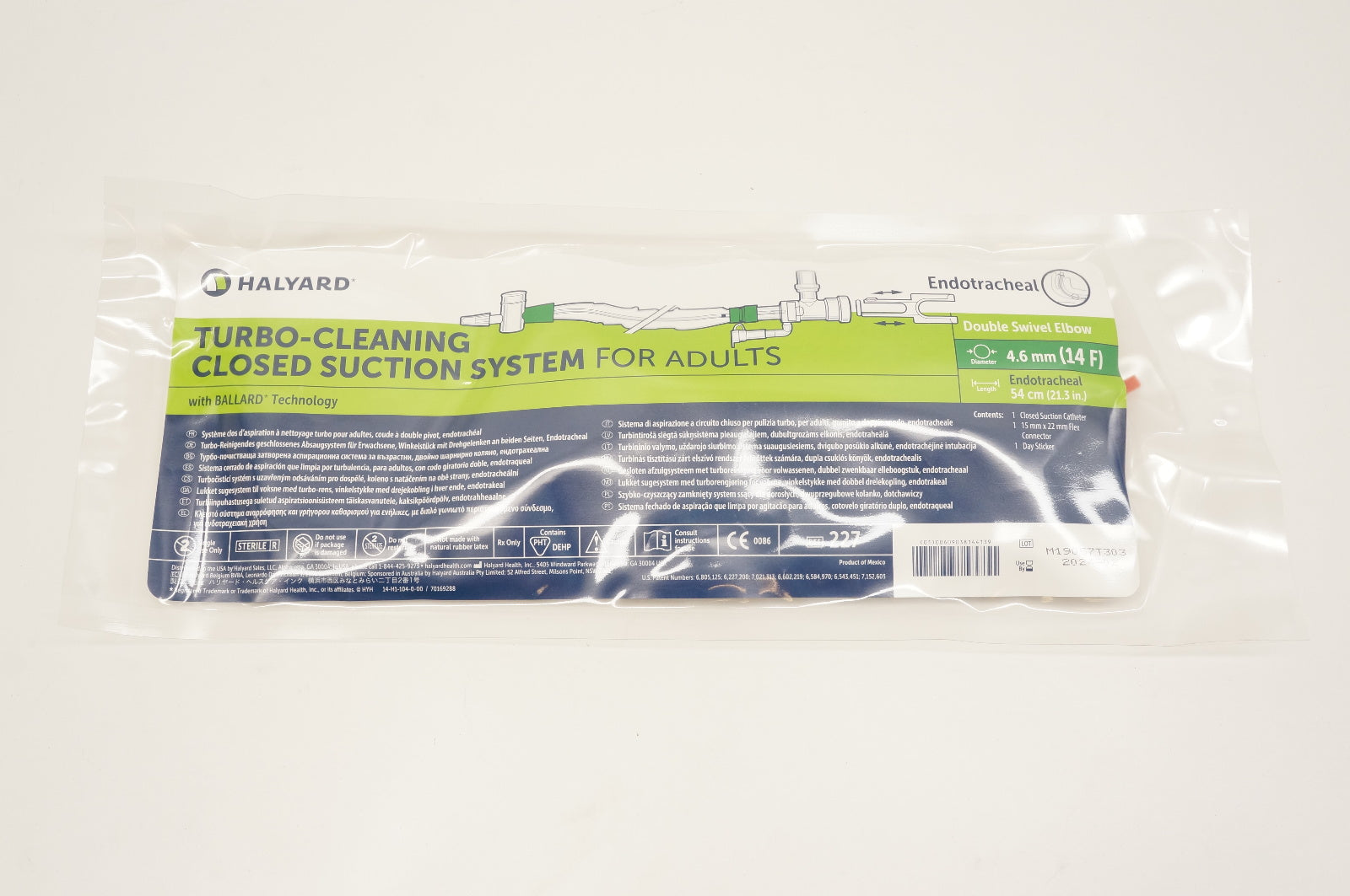 Halyard 227 Turbo-Cleaning Closed Suction System For Adult 14F