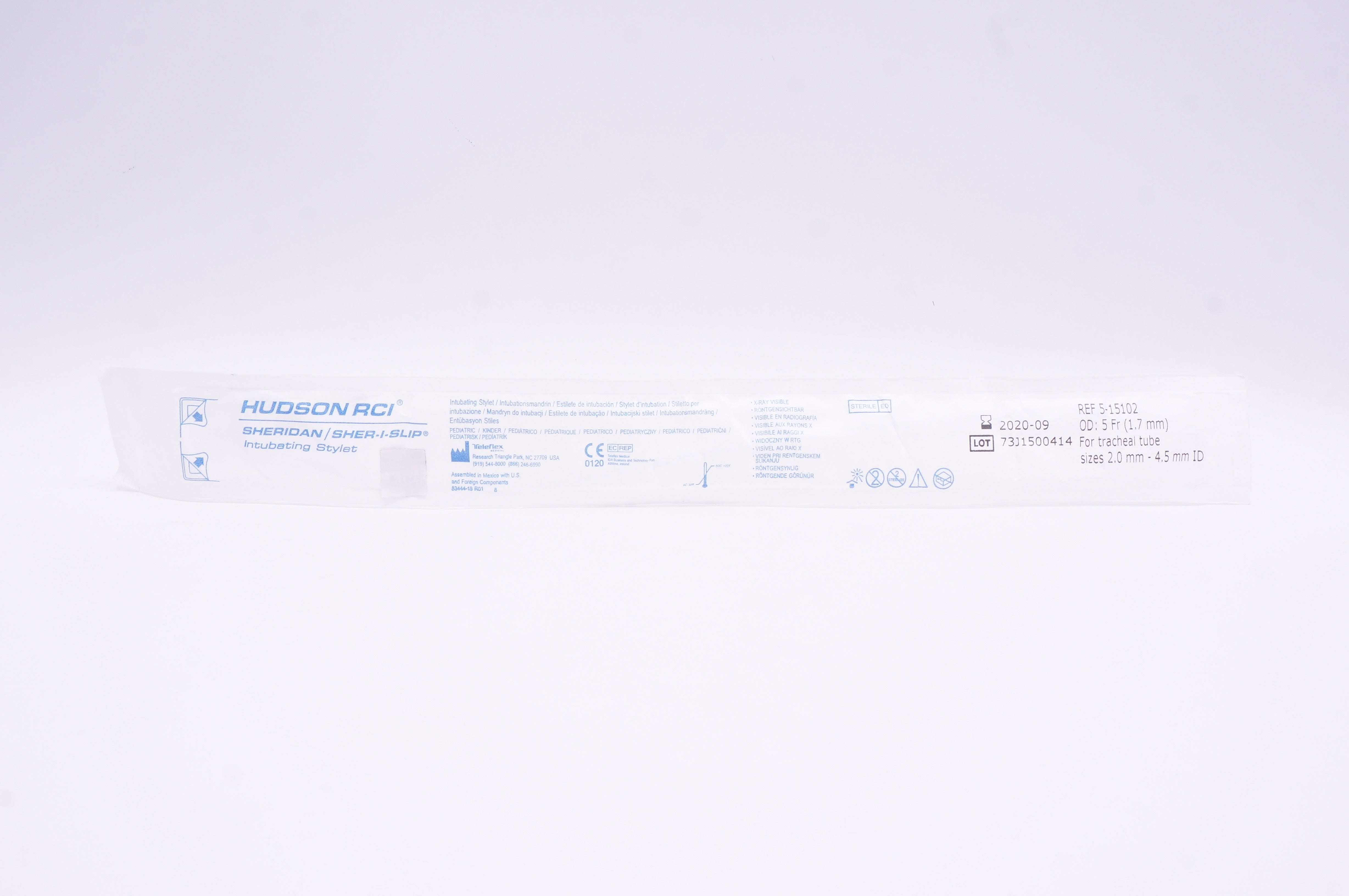 Teleflex 5-15102 Hudson RCI Intubating Stylet 5Fr.  2.0mm-4.5mm. (x)