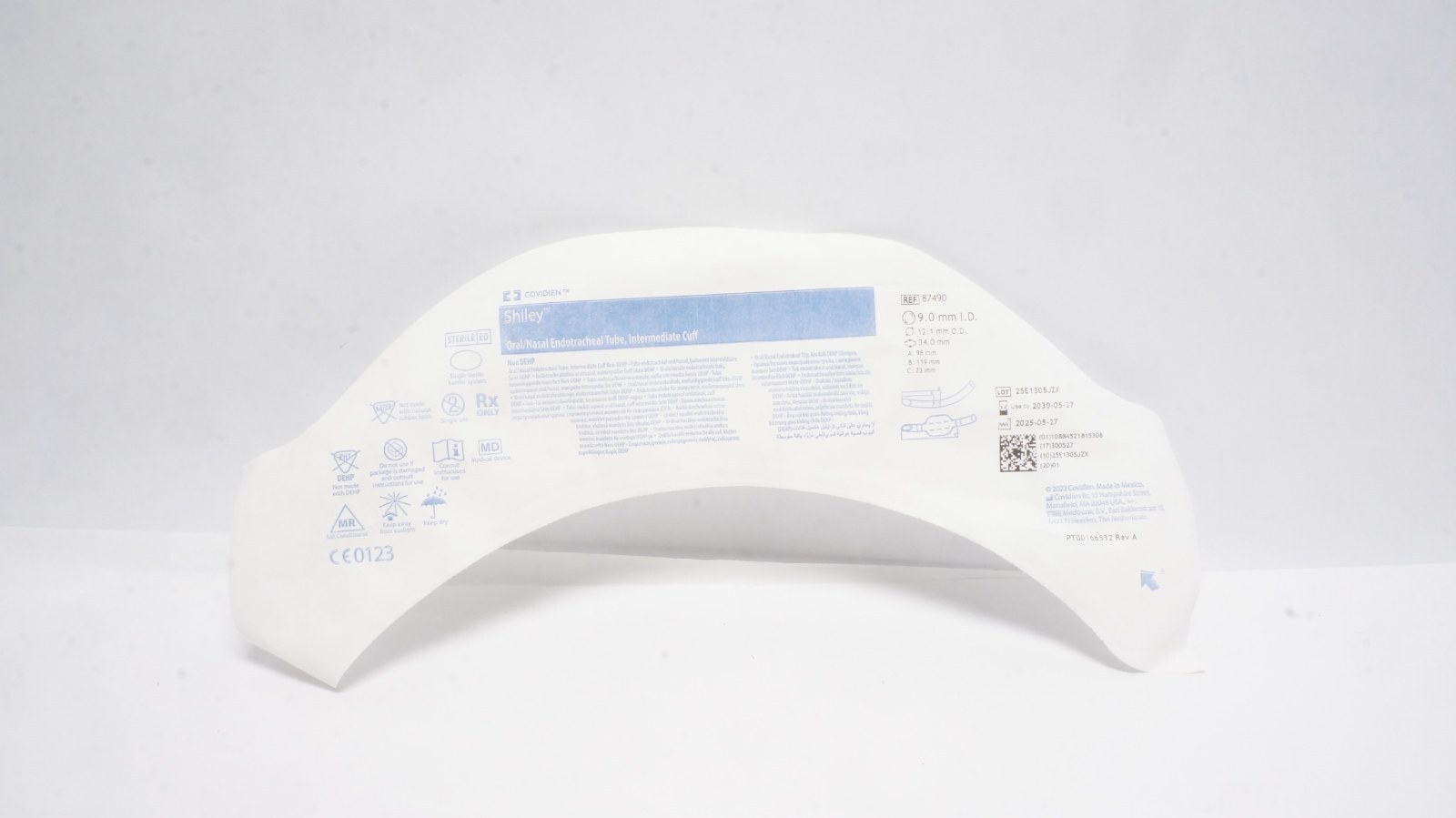 Covidien 87490 Shiley Endotracheal Tube 9.0 mm I.D. Non DEHP