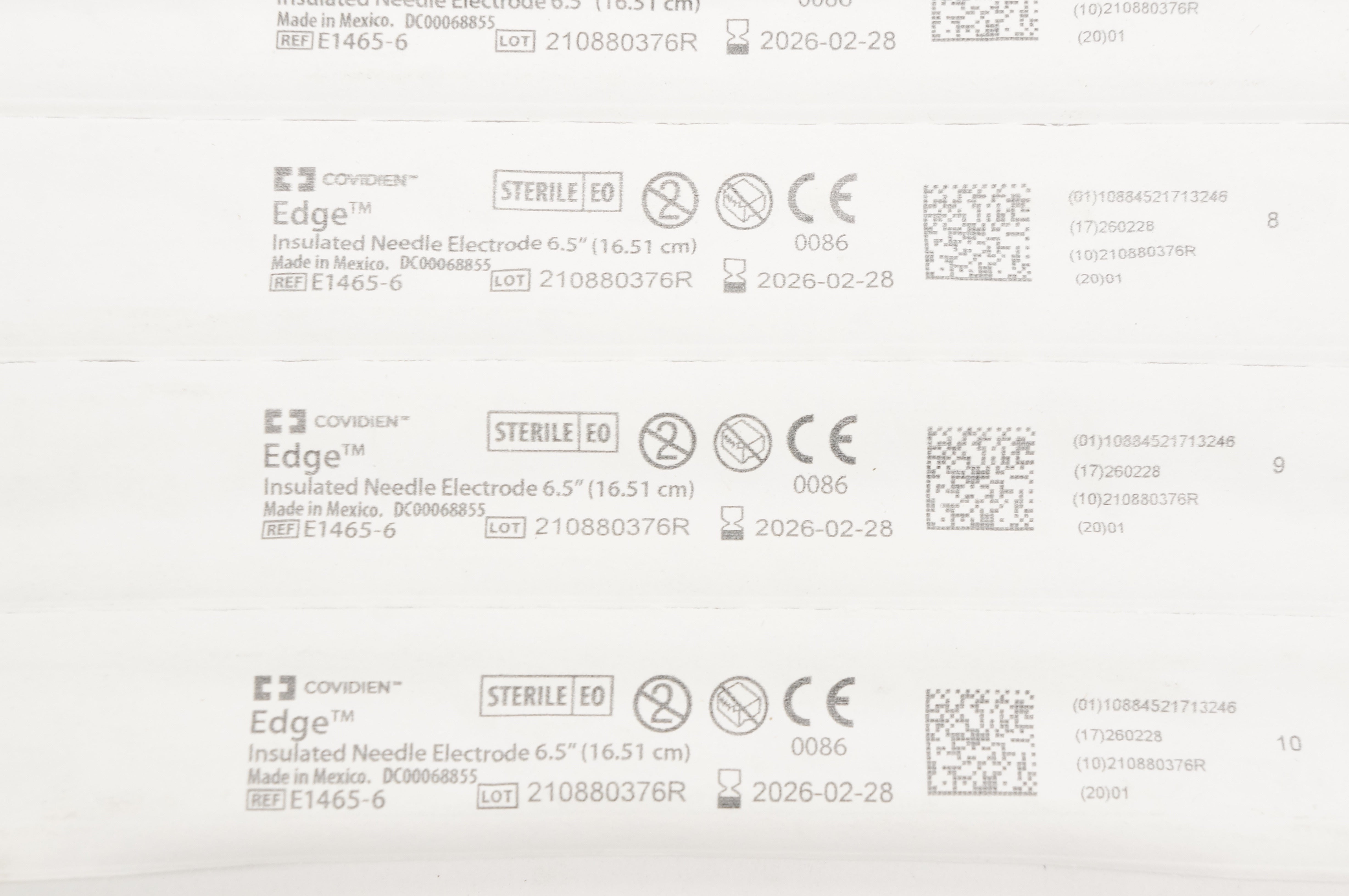 Covidien E1465-6 Edge Insulated 6.5 inch ~ Lot of 4