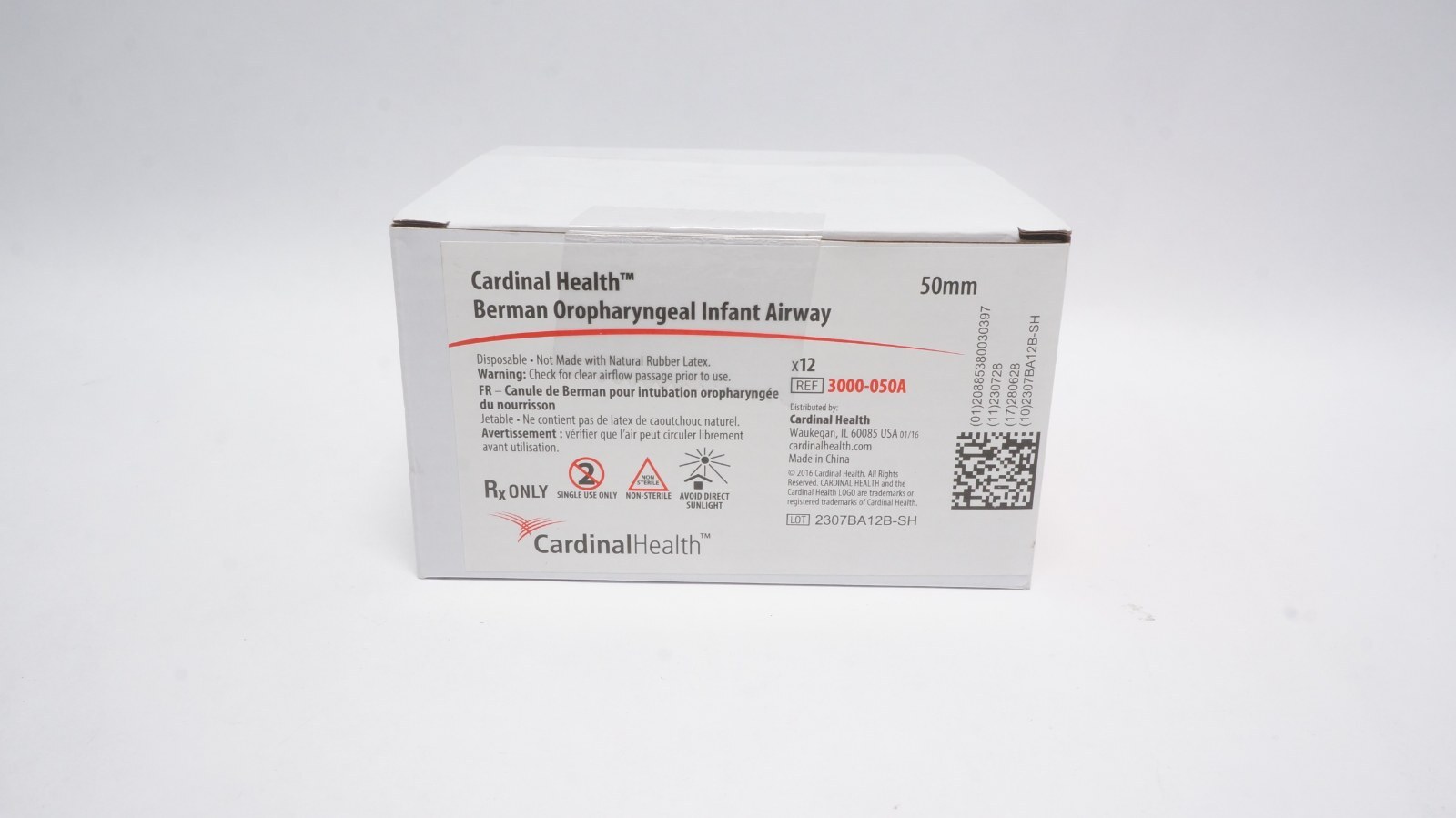 Cardinal Health 3000-050A Berman Oropharyngeal Infant Airway 50mm - box of 12