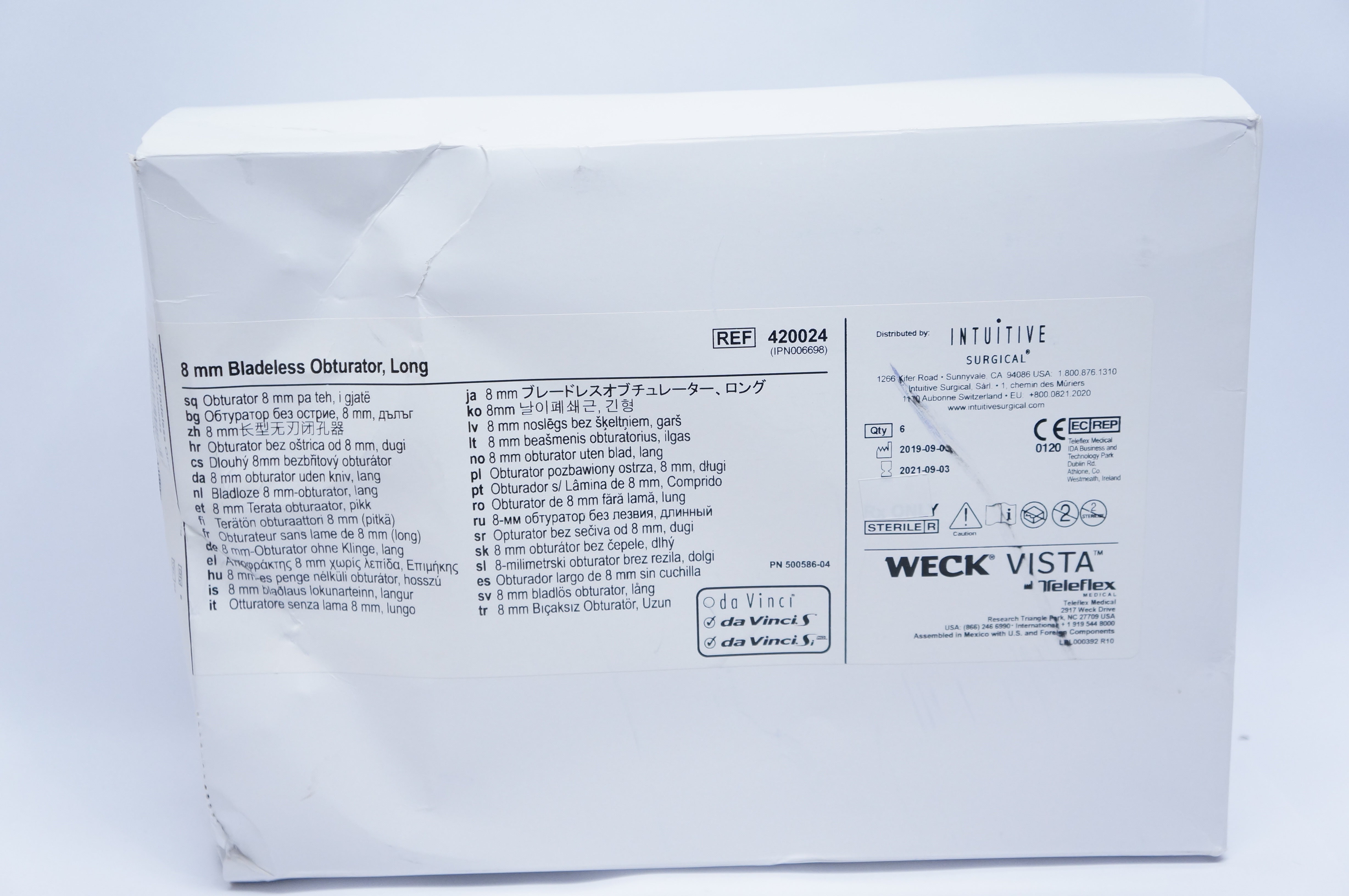 Teleflex 420024 Intuitive 8mm Bladeless Obturator,Long - Box of 6