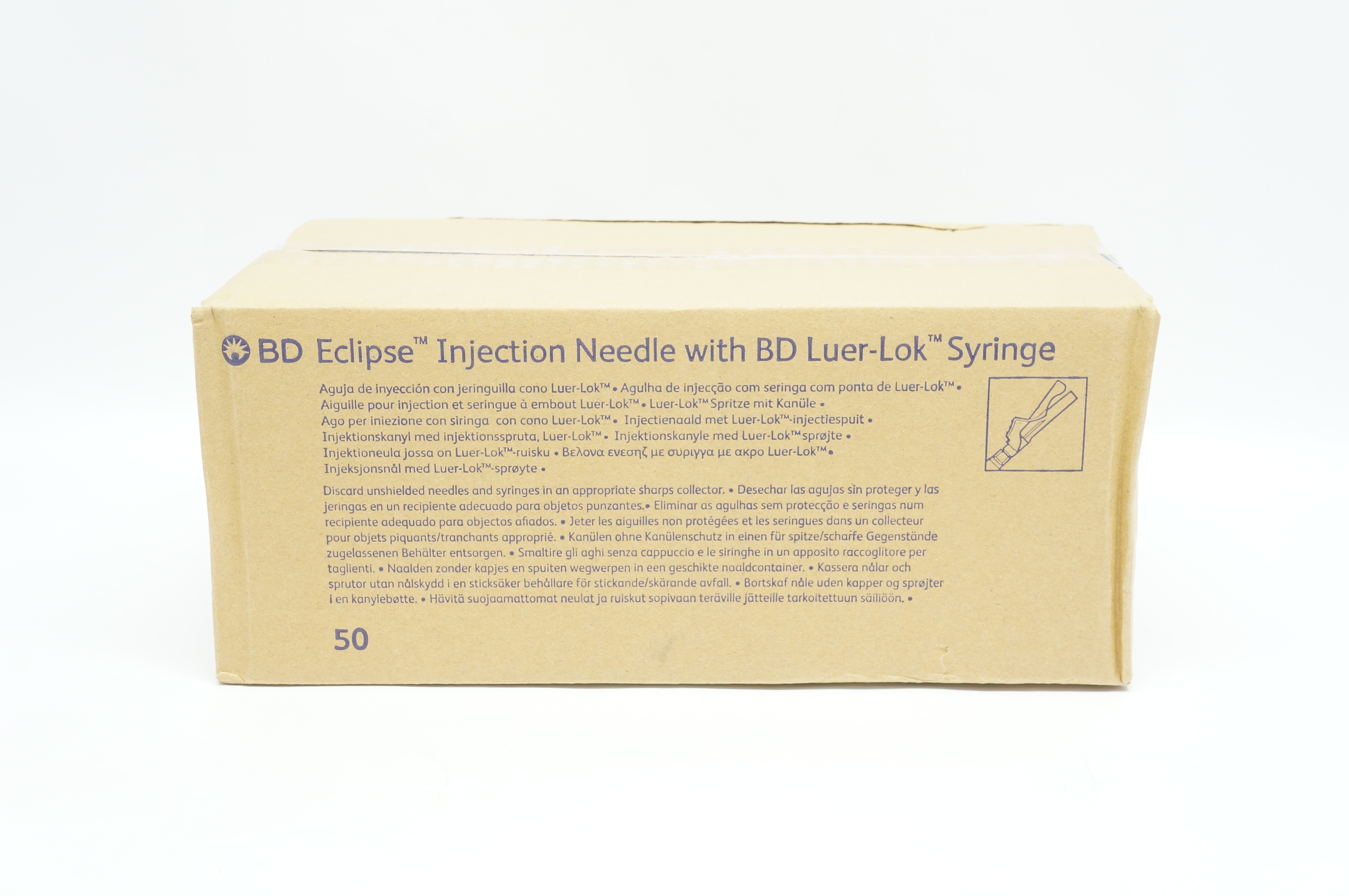 BD 305780 Eclipse Injection Ndle W/BD Luer-Lok Syringe 1ml, 25G x 5/8 -Box of 50