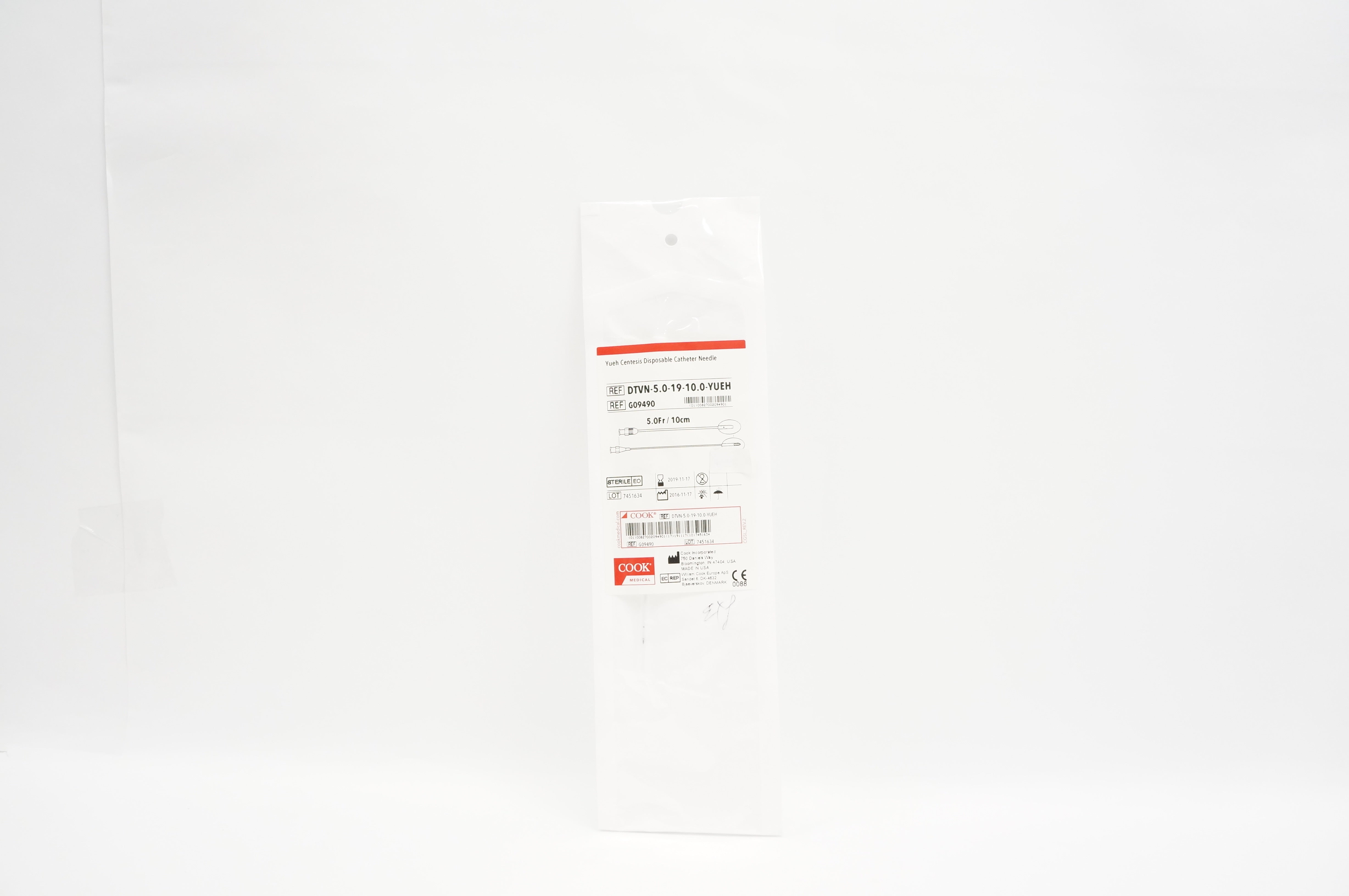 Cook Medical G09490 Yueh Centesis Disposable Catheter Needle 5.0Fr. (x)