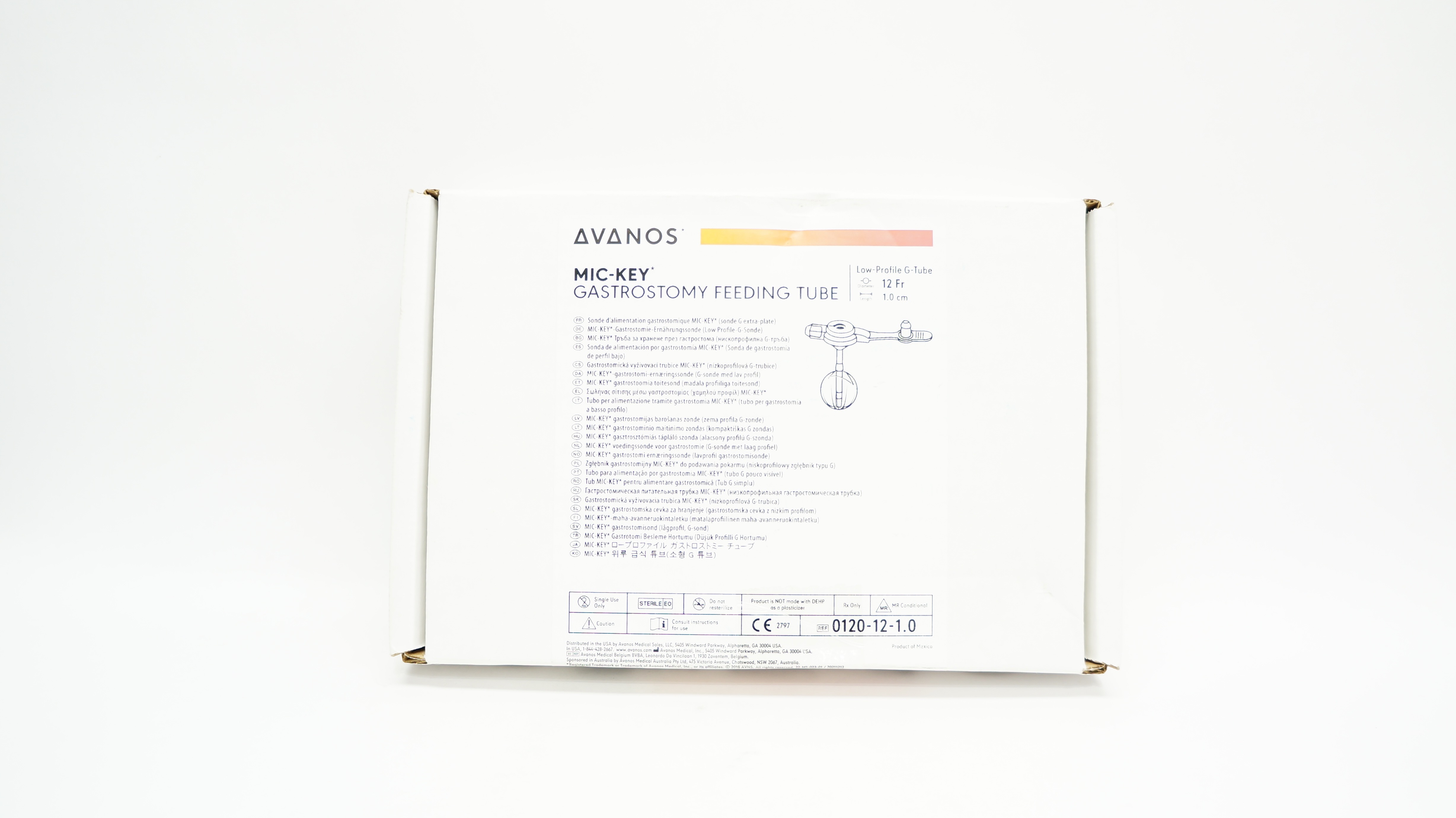 Avanos 0120-12-1.0 MIC-KEY Gastrostomy Feeding Tube 12Fr x 1.0cm (x)