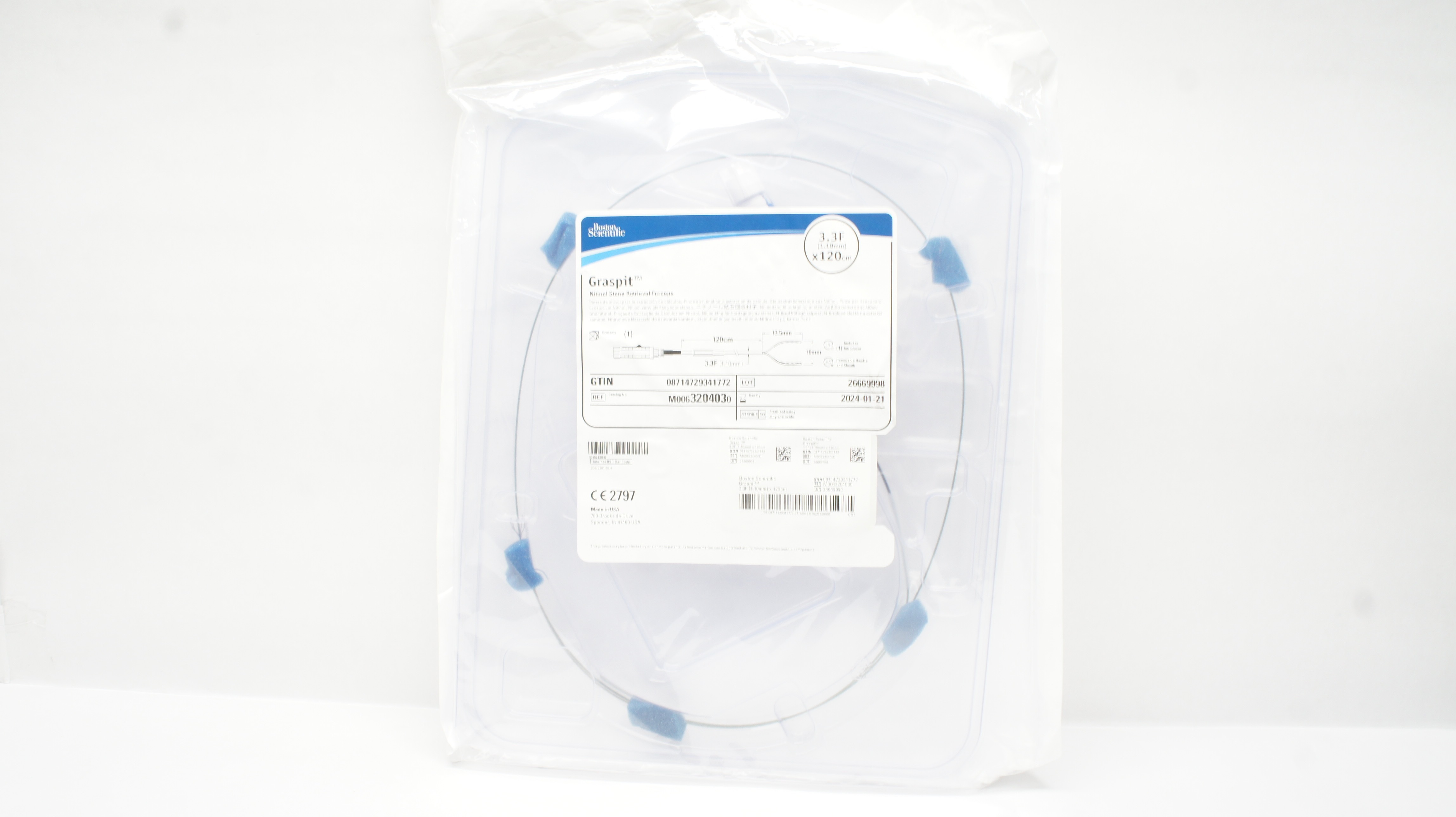 Boston Scientific M0063204030 Graspit  Nitinol Stone Forceps 3.3F x 120cm (x)