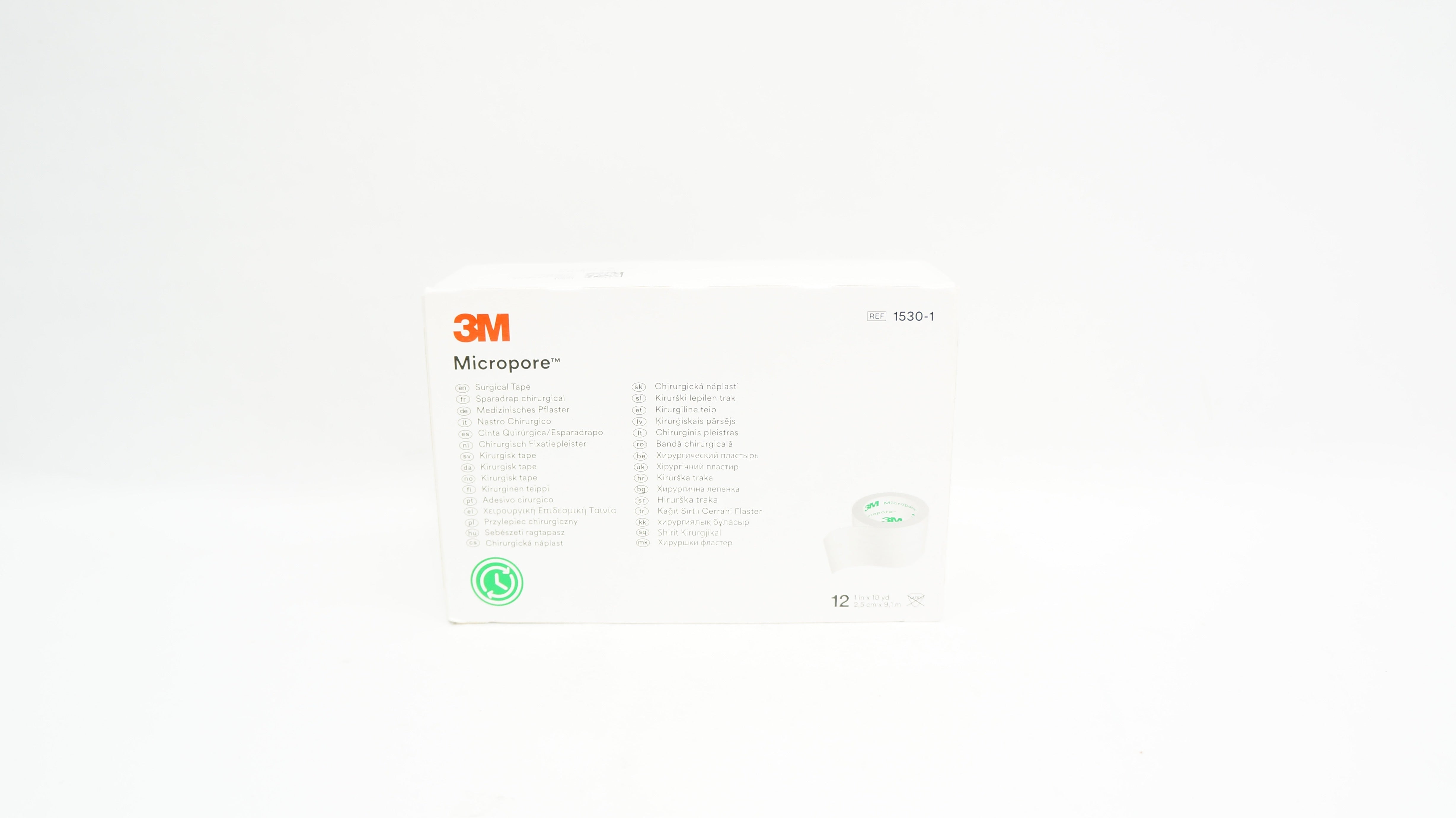 3M 1530-1 Micropore Surgical Tape 1inch x 10yd. - Box of 12