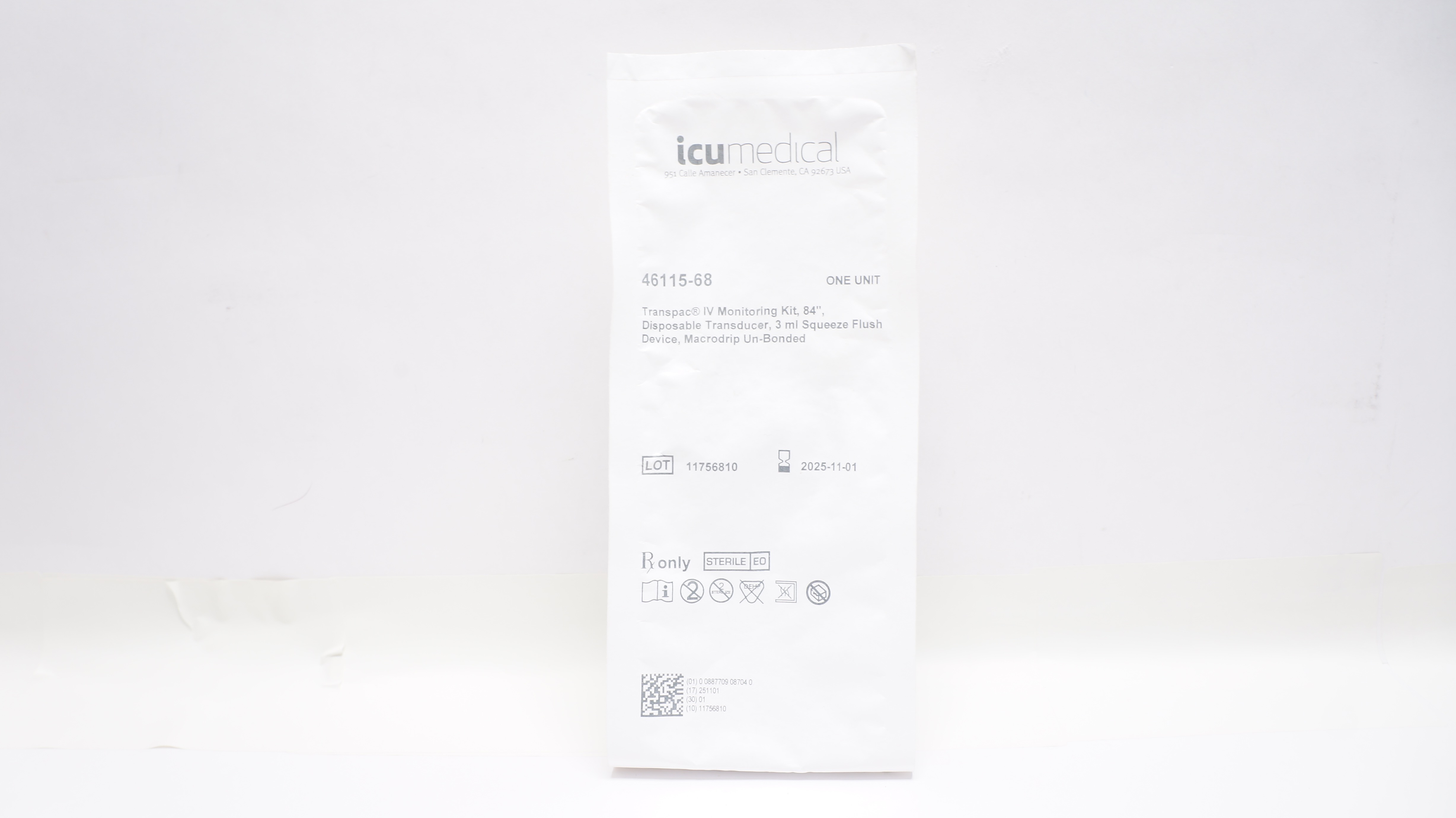 ICU Medical 46115-68 Transpac IV Monitoring Kit 84inch