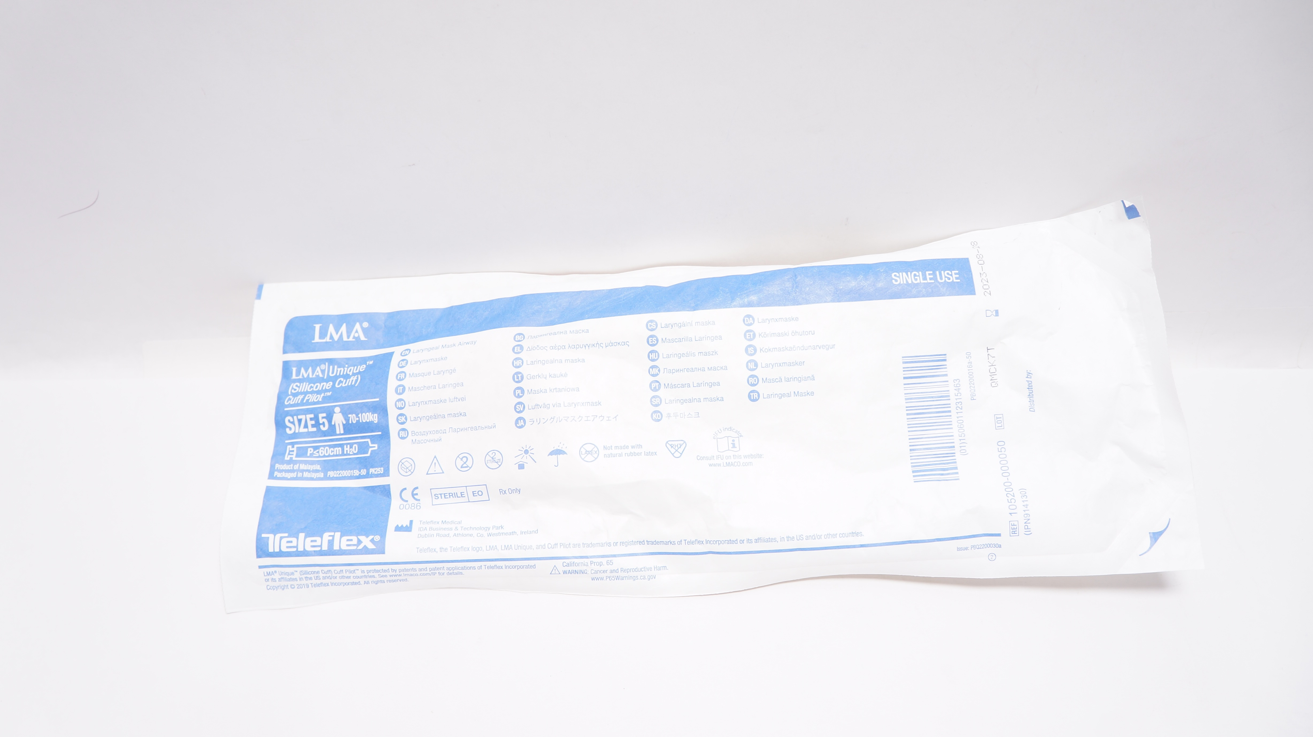 Teleflex 105200-000050 LMA Unique Laryngeal Mask Airway Size: 5 70-100kg (x)