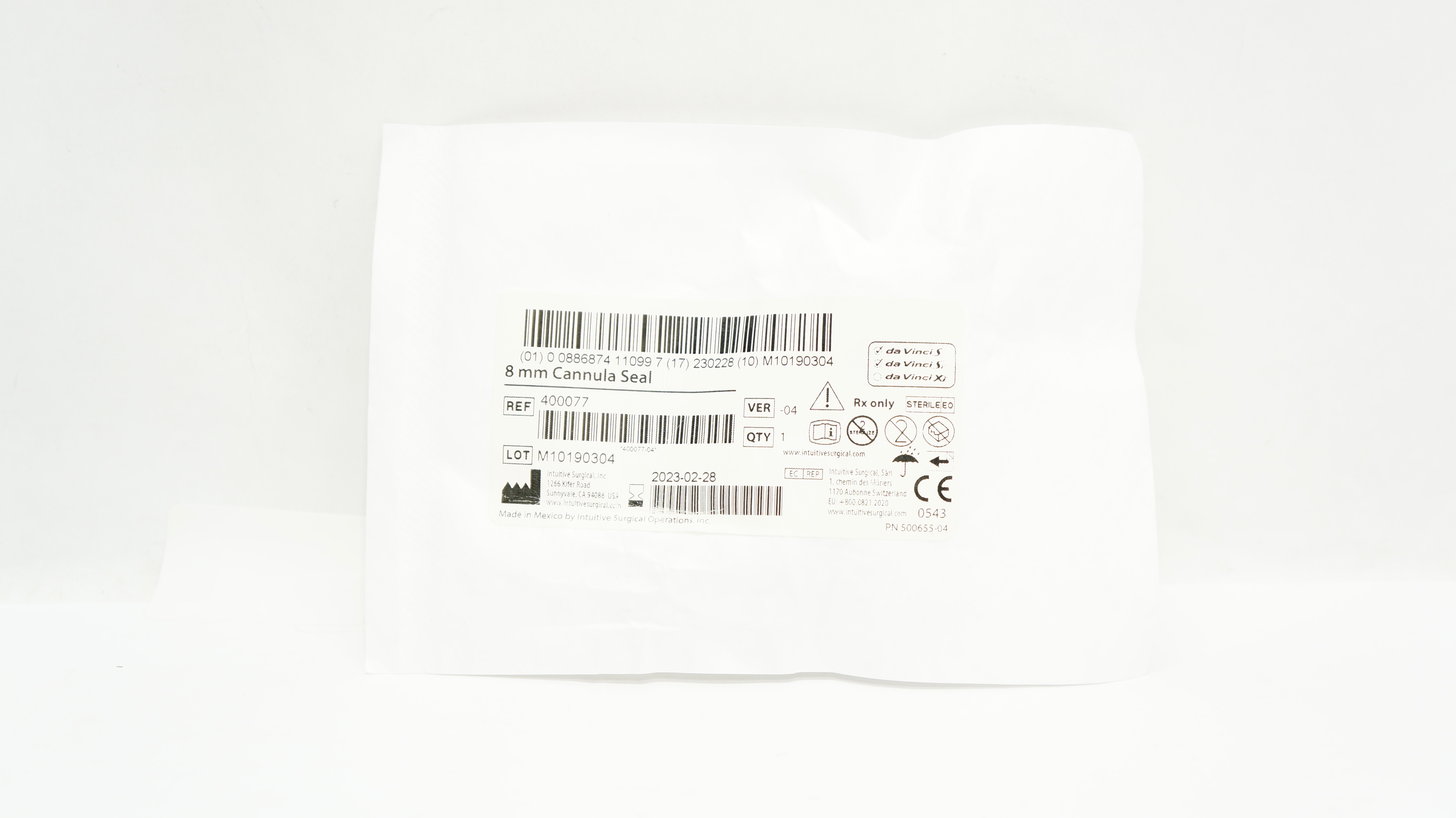 Intuitive Surgical 400077 da Vinci S da Vinci Si Cannula Seal 8mm