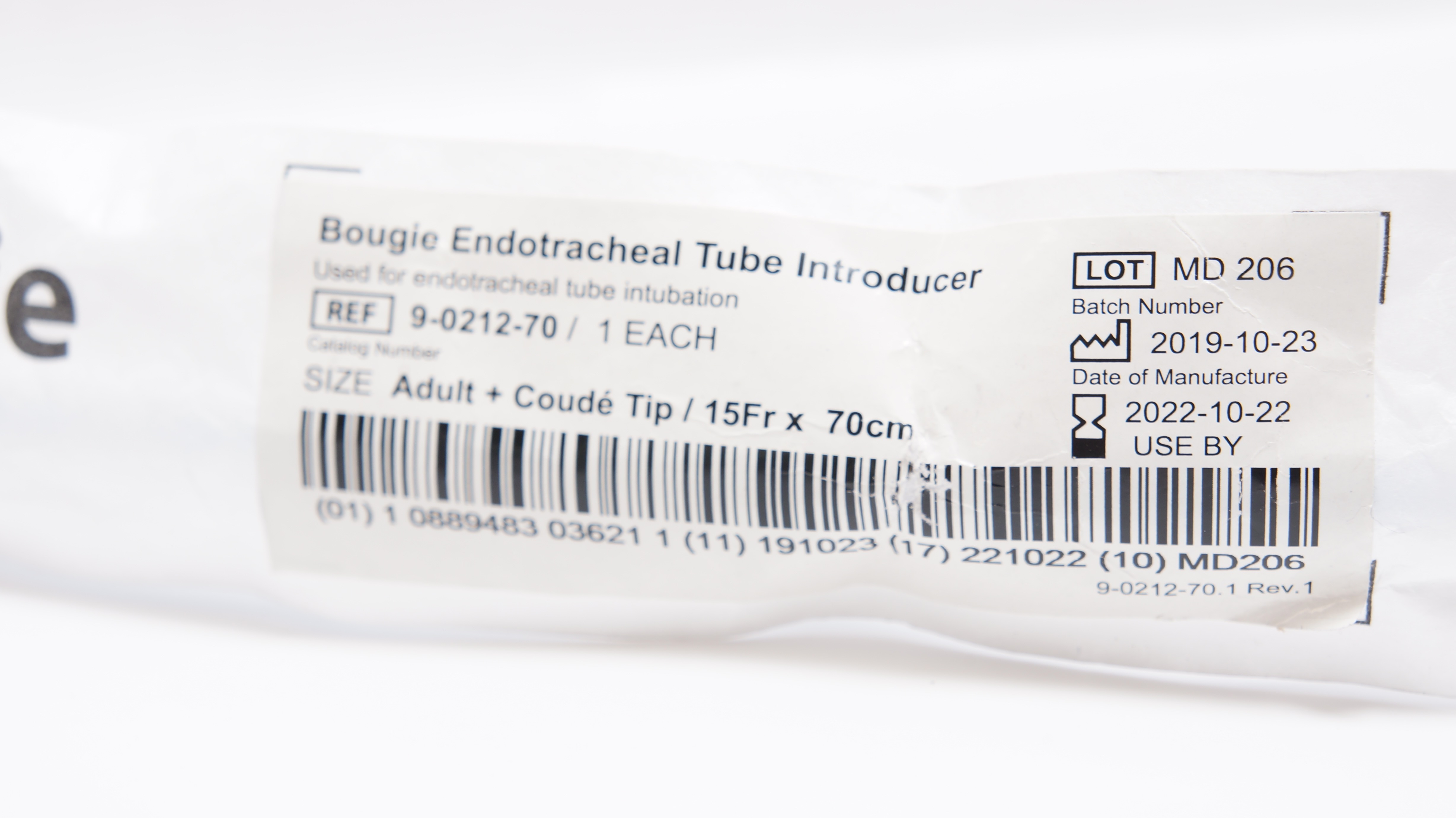 SunMed 9-0212-70 Bougie Endotracheal Tube Introducer, Coude Tip 15F x 70 cm (x)
