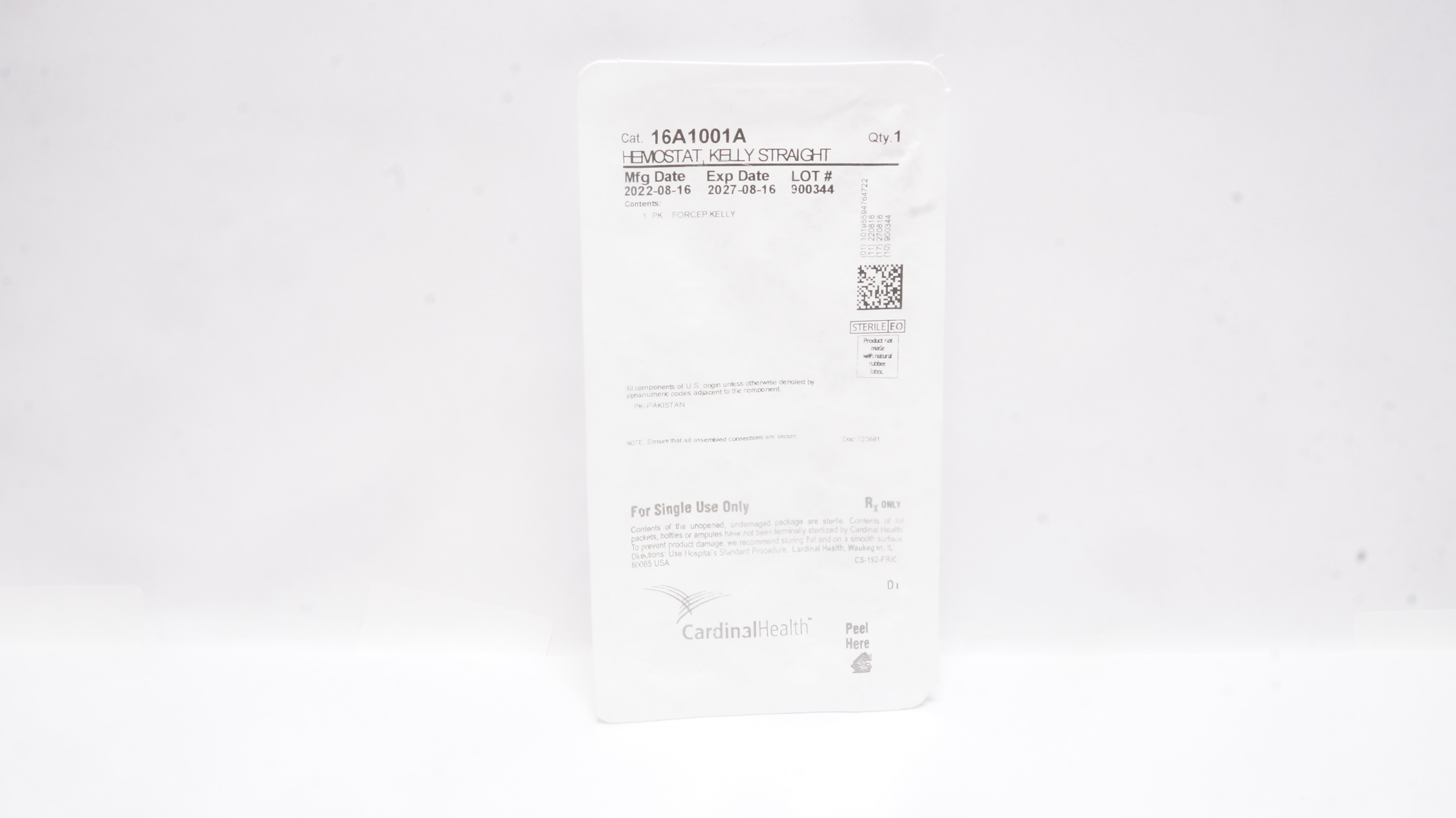 Cardinal Health 16A1001A Hemostat, Forcep Kelly Straight