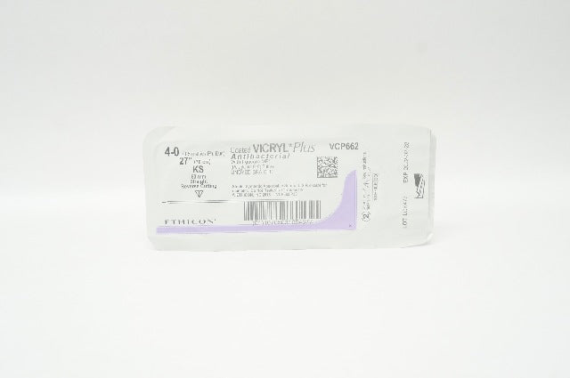 Ethicon VCP662 4-0 Coated VICRYL KS 60mm Straight Reverse Cutting, 27inch (x)