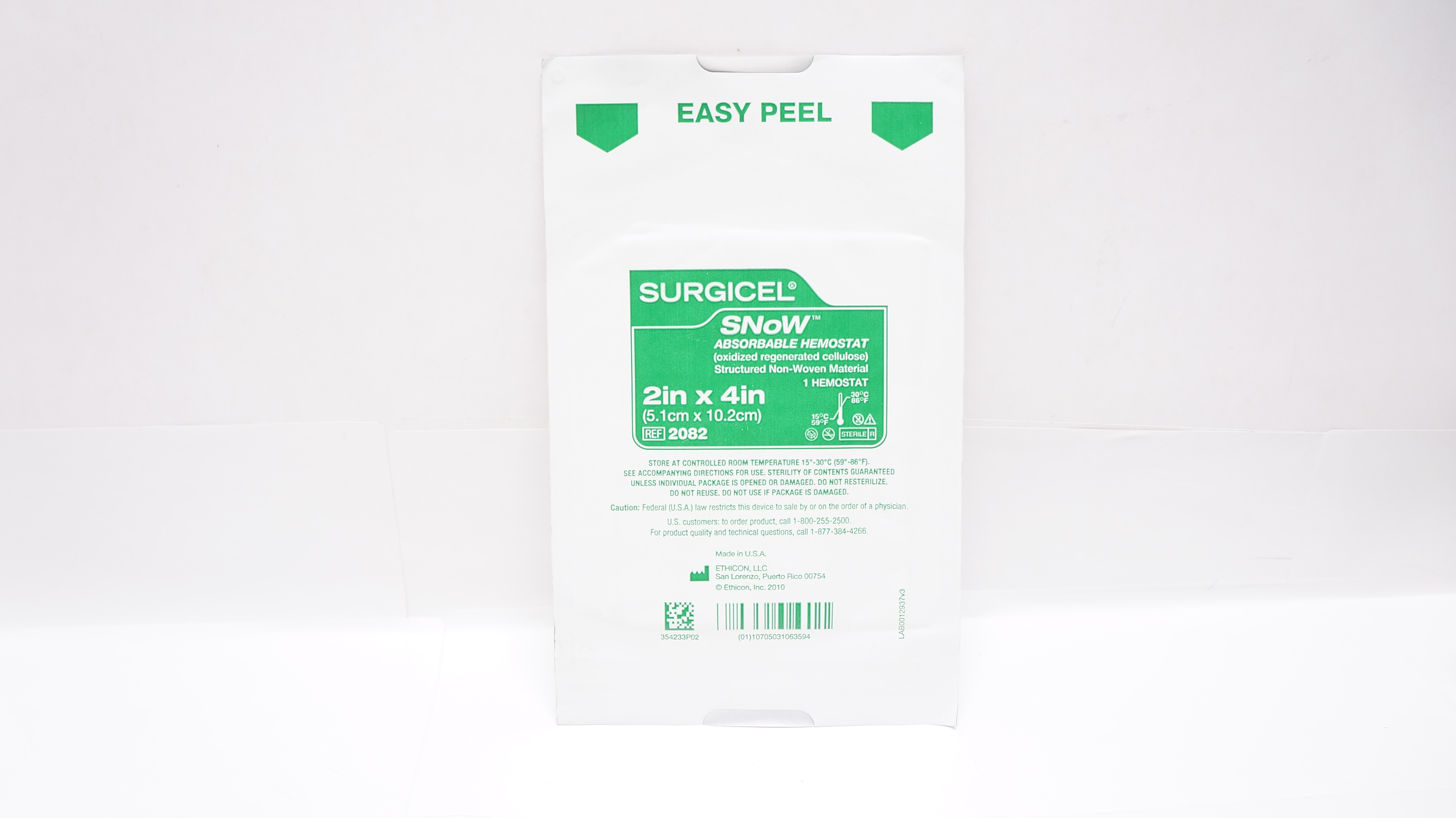 Ethicon 2082 Surgicel Snow Absorbable Hemostat 2inch x 4inch (x)