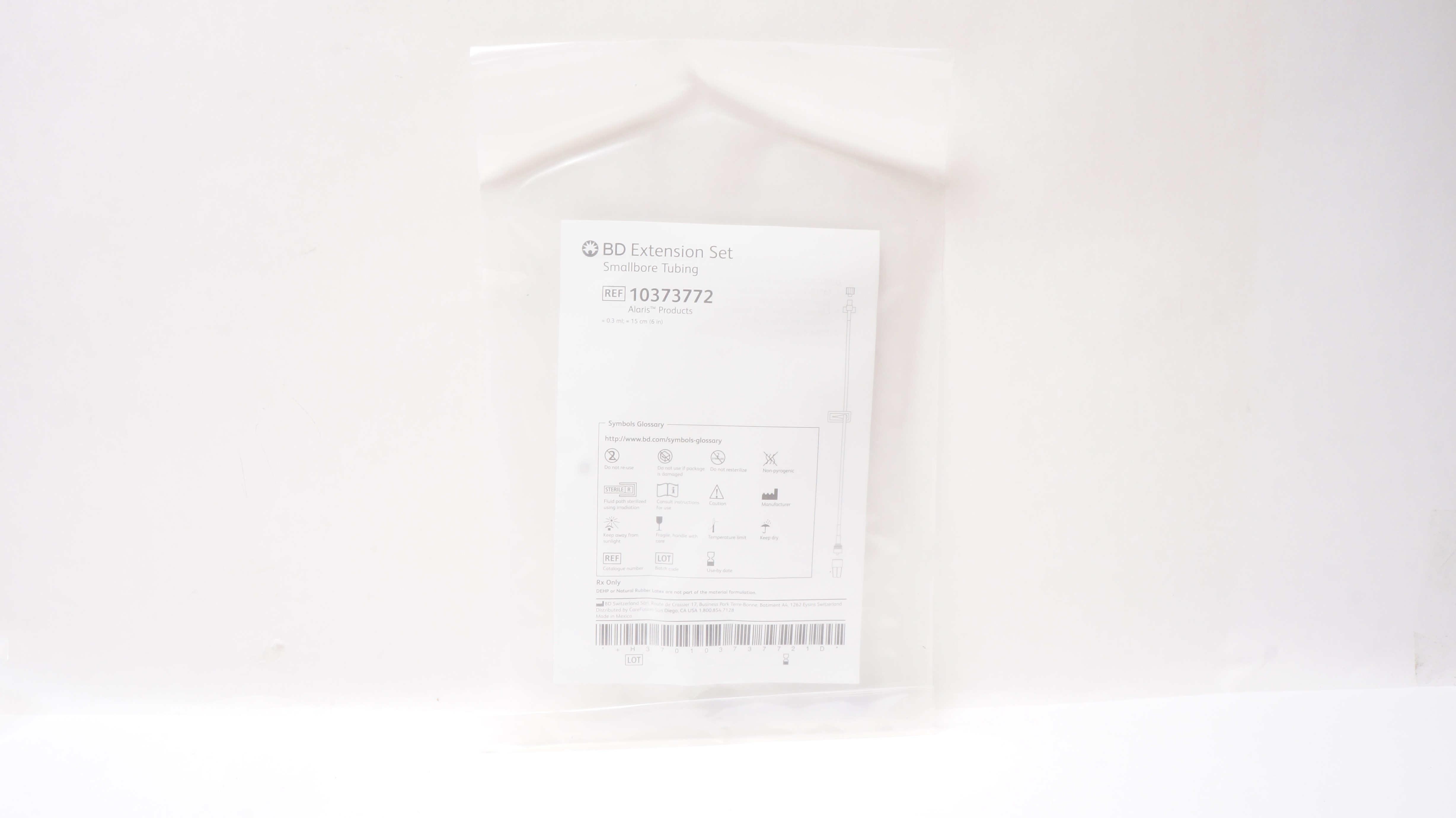 BD 10373772 Extension Set Smallbore Tubing 0.3ml x 6 inch