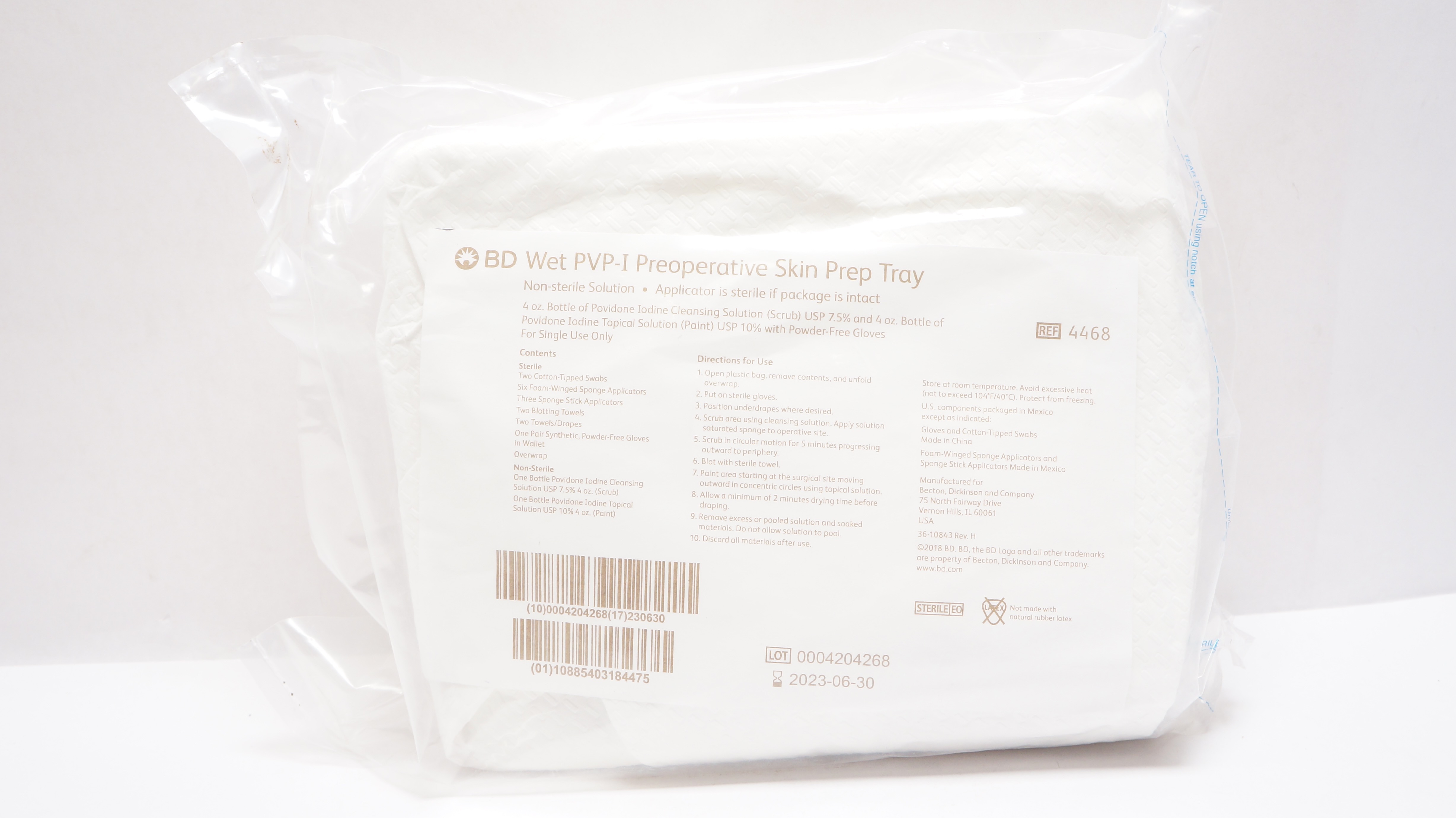 BD 4468 Wet PVP-I Preoperative Skin Prep Tray (x)