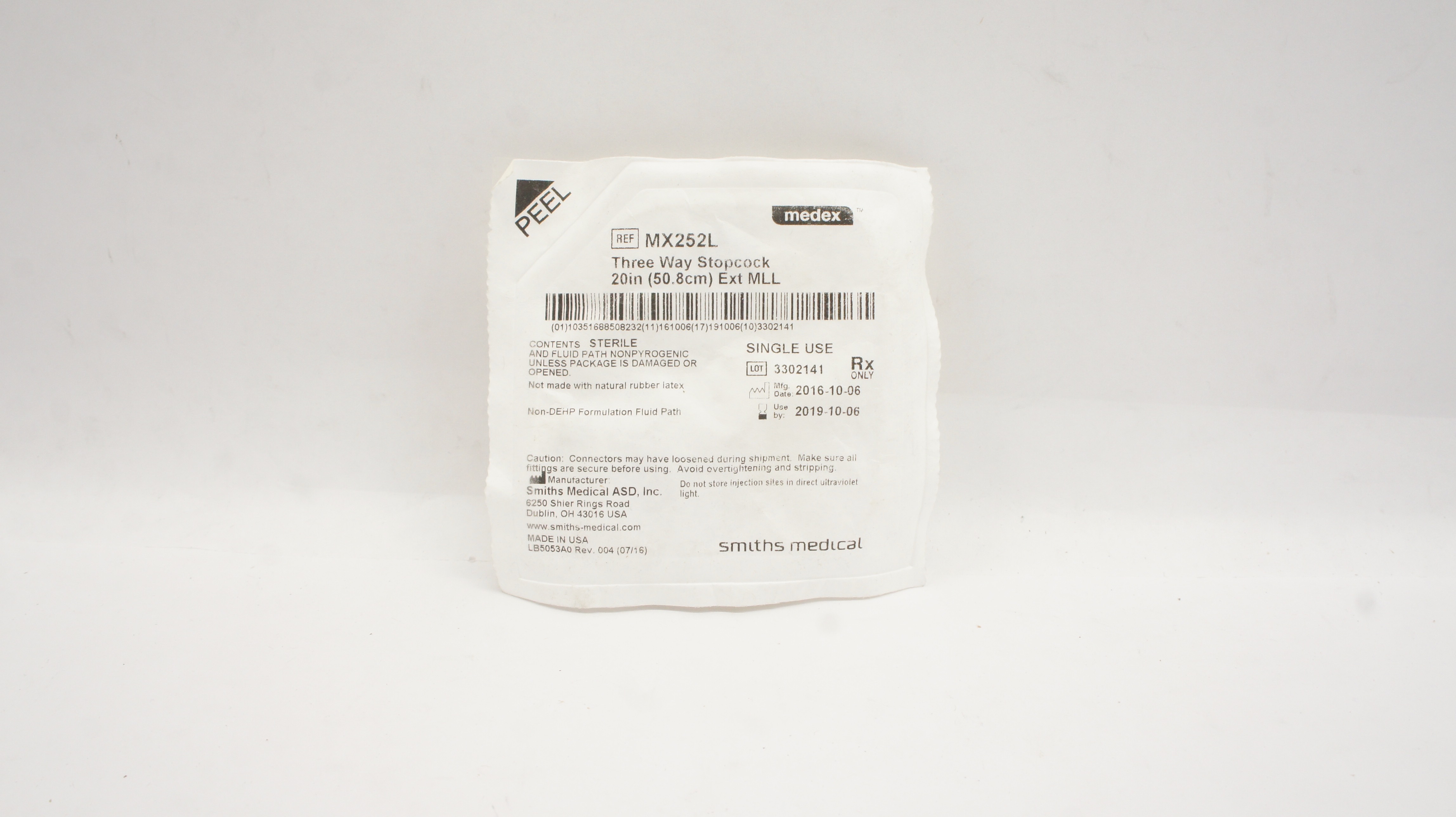 Smiths Medical MX252L Three Way Stopcock 20inch Ext MLL (x)