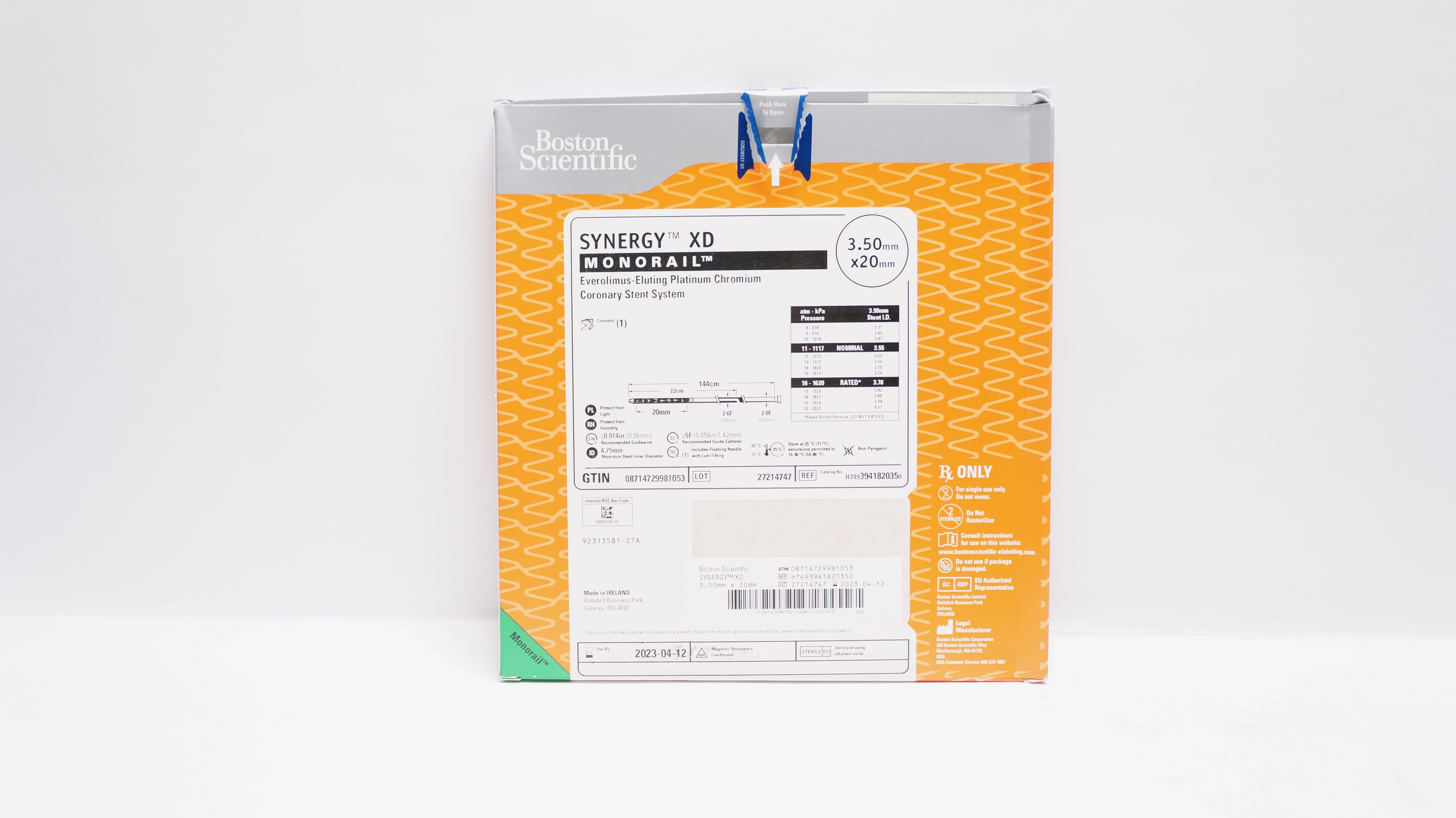 Boston Scientific H7493941820350 Synergy Coronary Stnt System 3.50mm x 20mm (x)