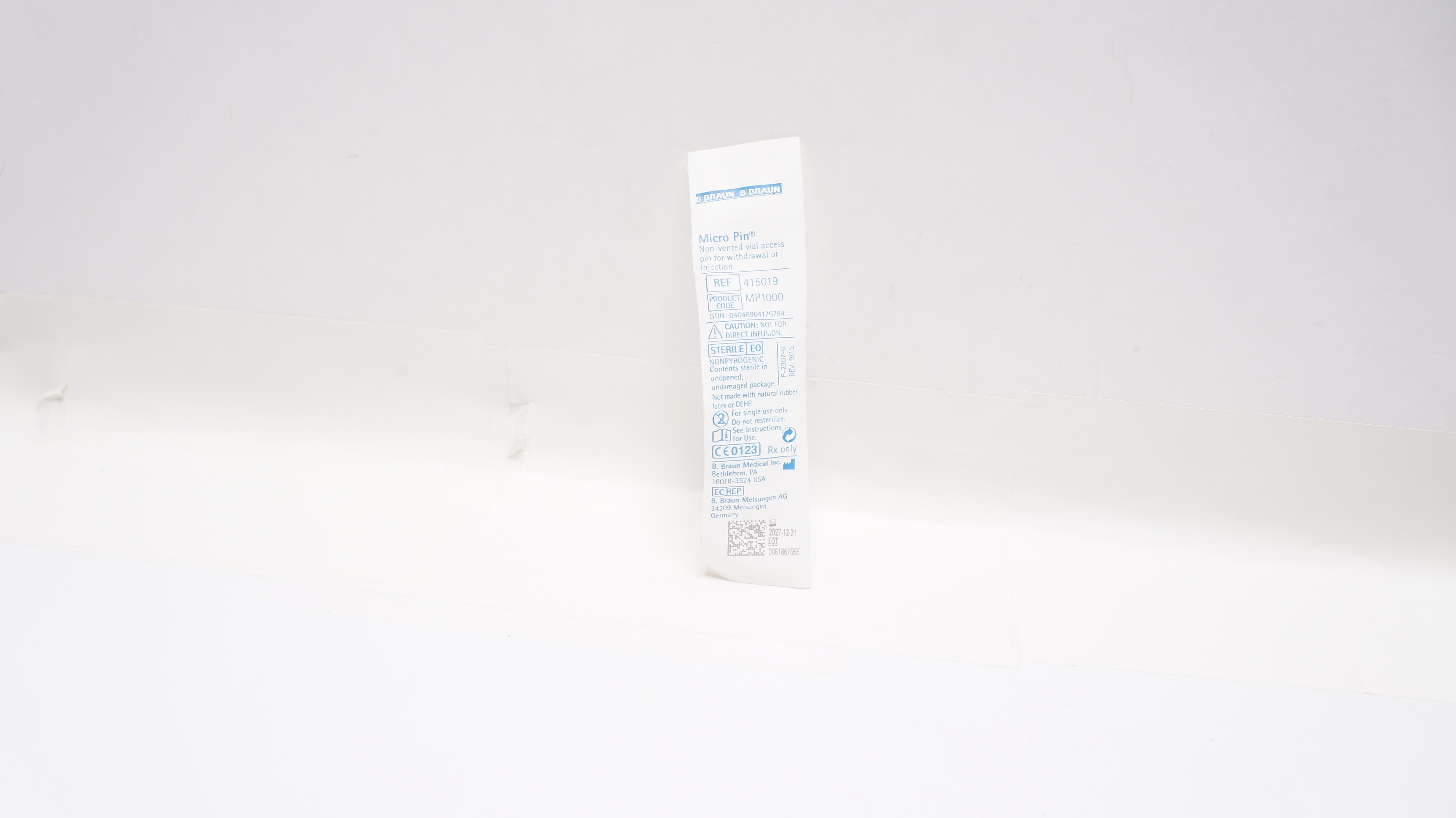 Braun 415019 Micro Pin Non-Vented Vial Access Pin For Wthdrawal Injection