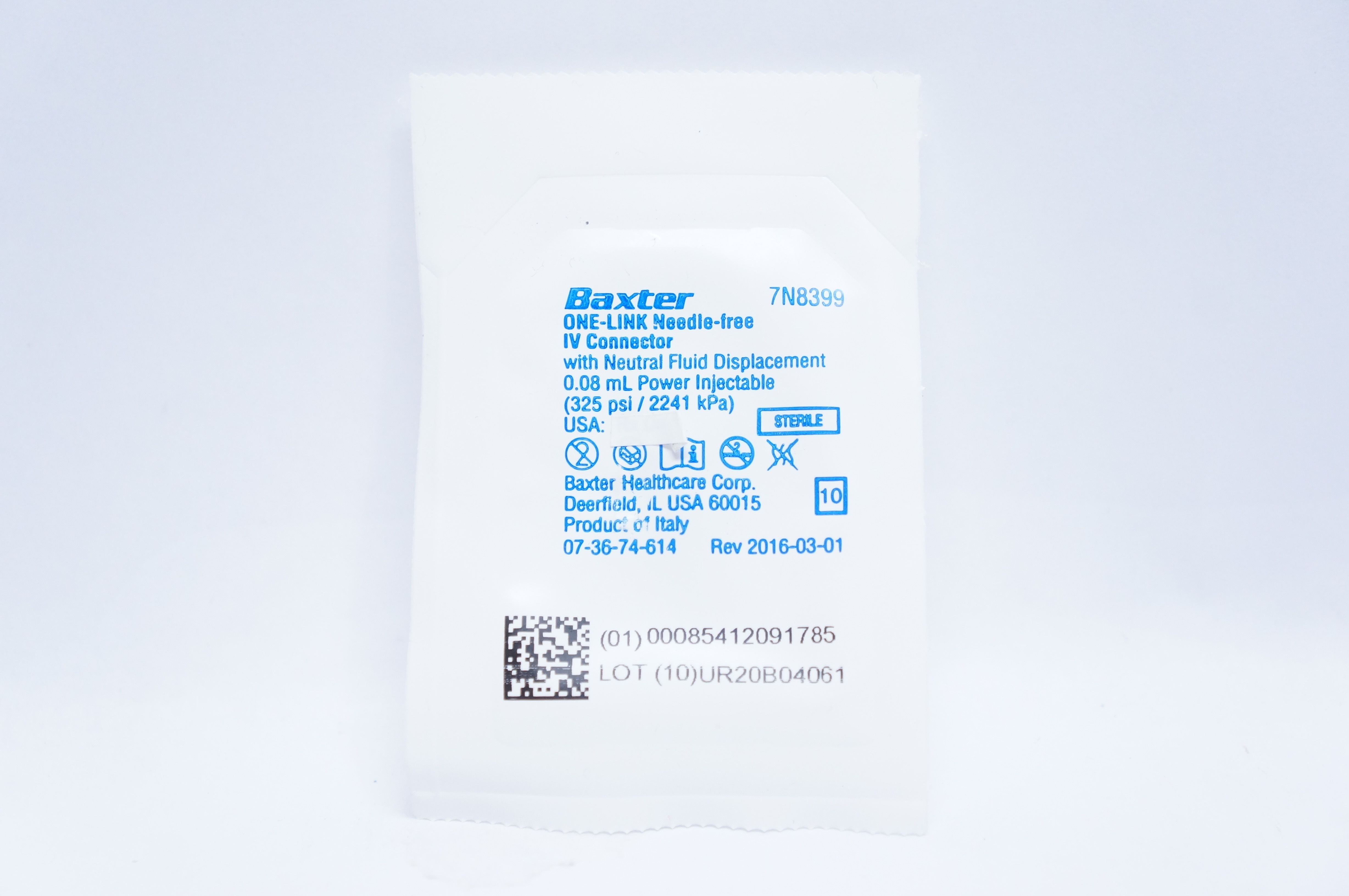 Baxter 7N8399 ONE-LINK Ndle-Free IV Connector 0.08mL