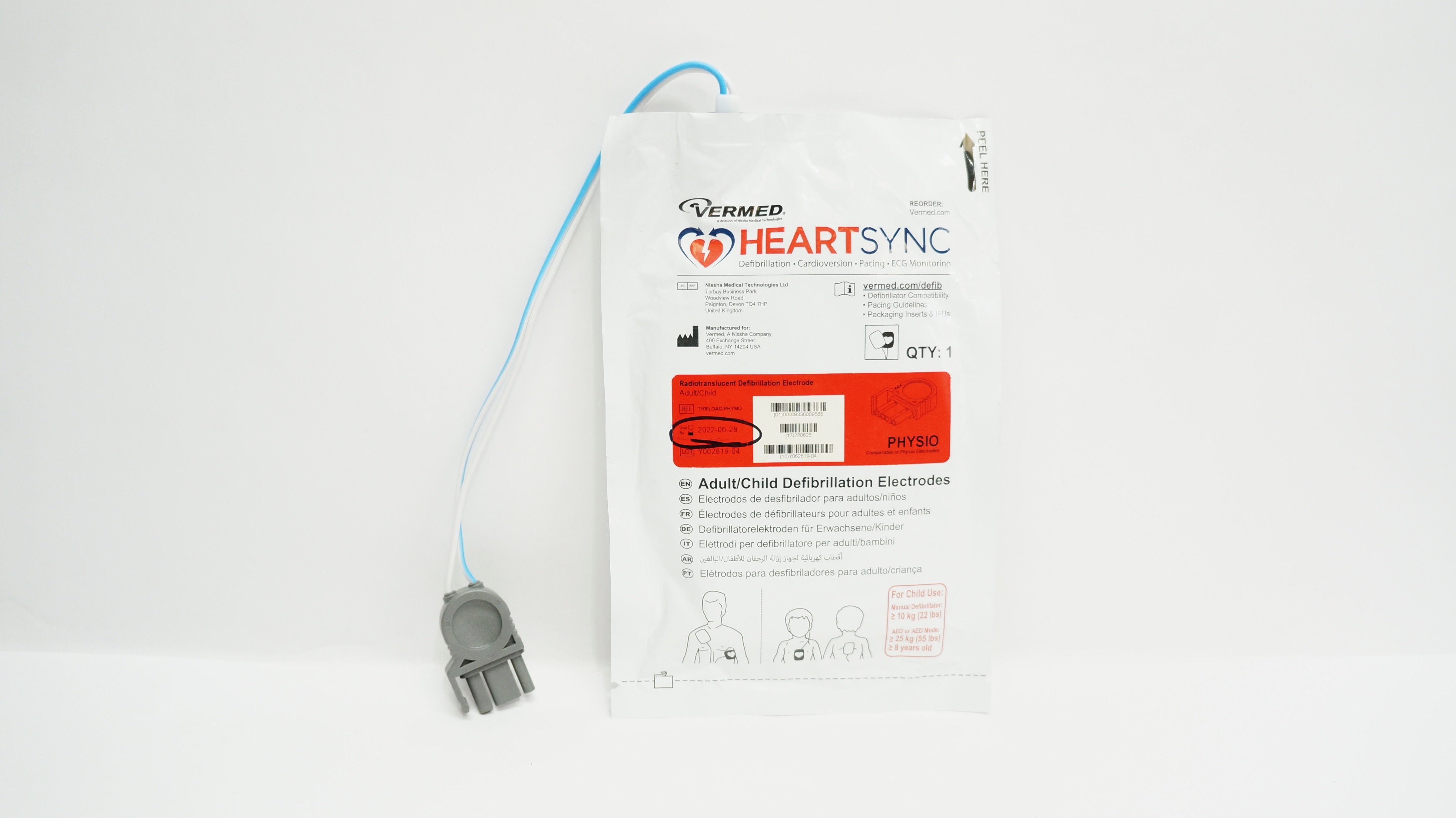 HeartSync T100LOAC-PHYSIO Multi-Function Defibrillation Electrode ≥22lbs (x)
