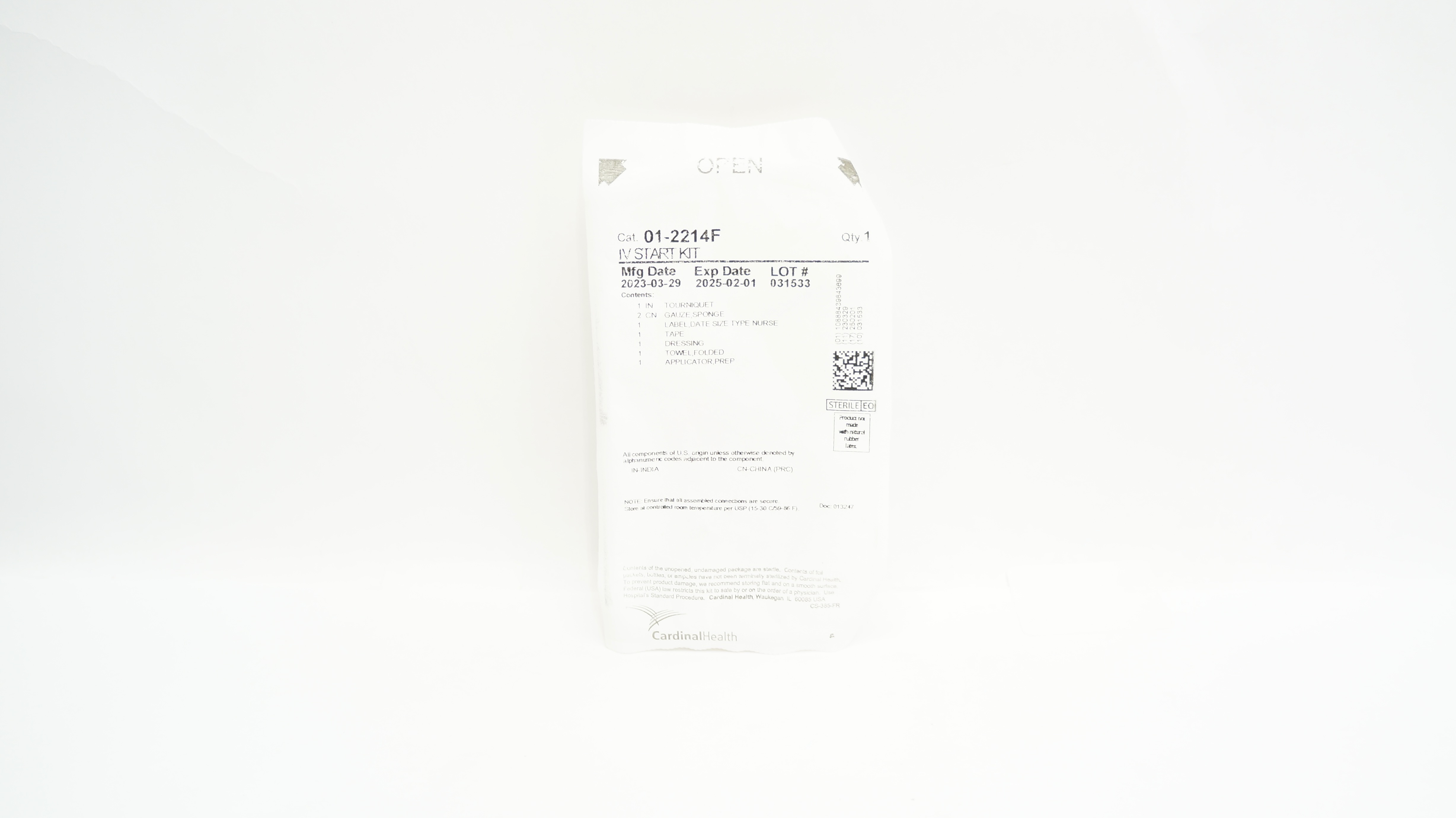 Cardinal Health 01-2214F  IV Start Kit