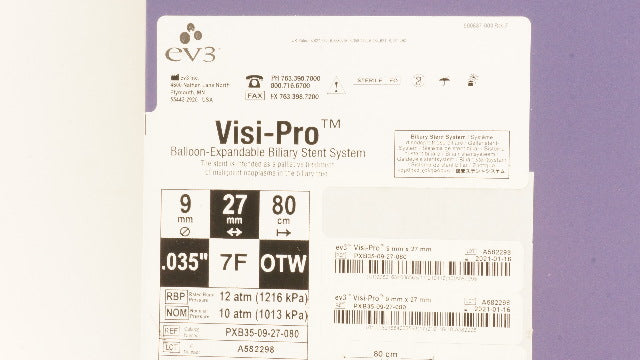 ev3 PXB35-09-27-080 Visi-Pro Biliary Stnt System OTW 7F x 27mm x .035inch (x)