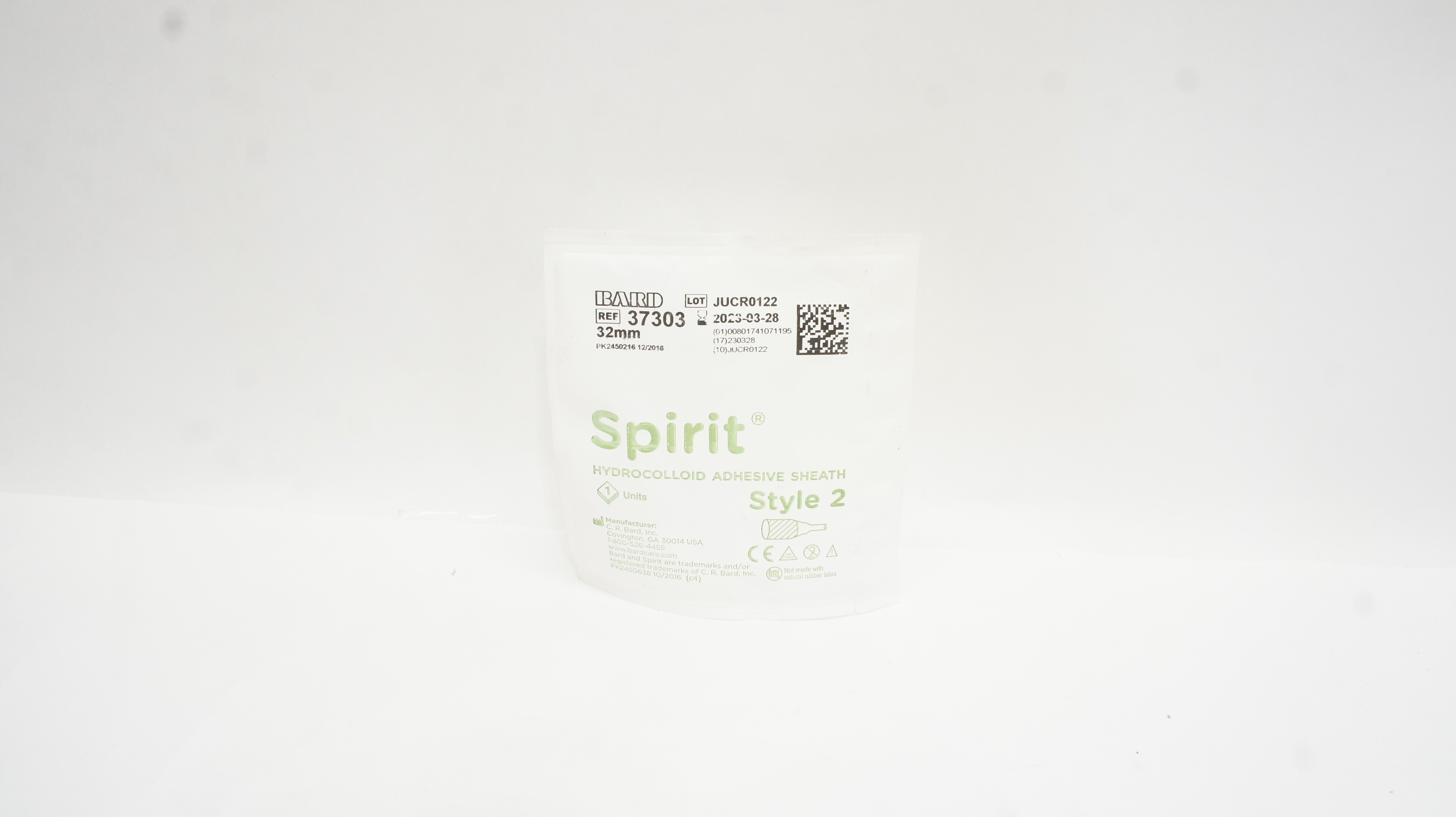 Bard 37303 Spirit Hydrocolloid Adhesive Sheath Style 2, 32mm (x)