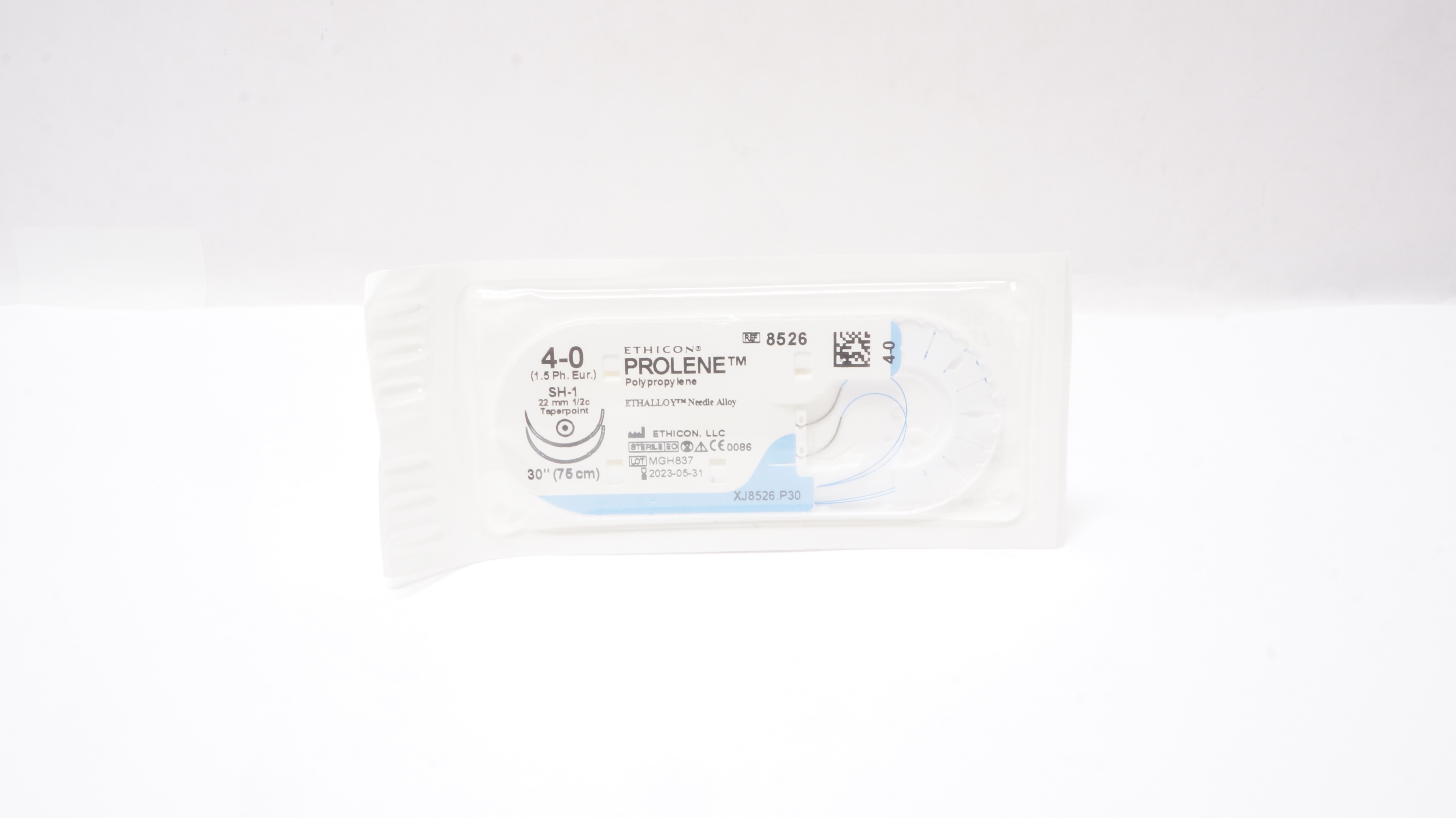 Ethicon 8526 4-0 PROLENE, SH-1 22mm 1/2c Taper, 30inch (x)