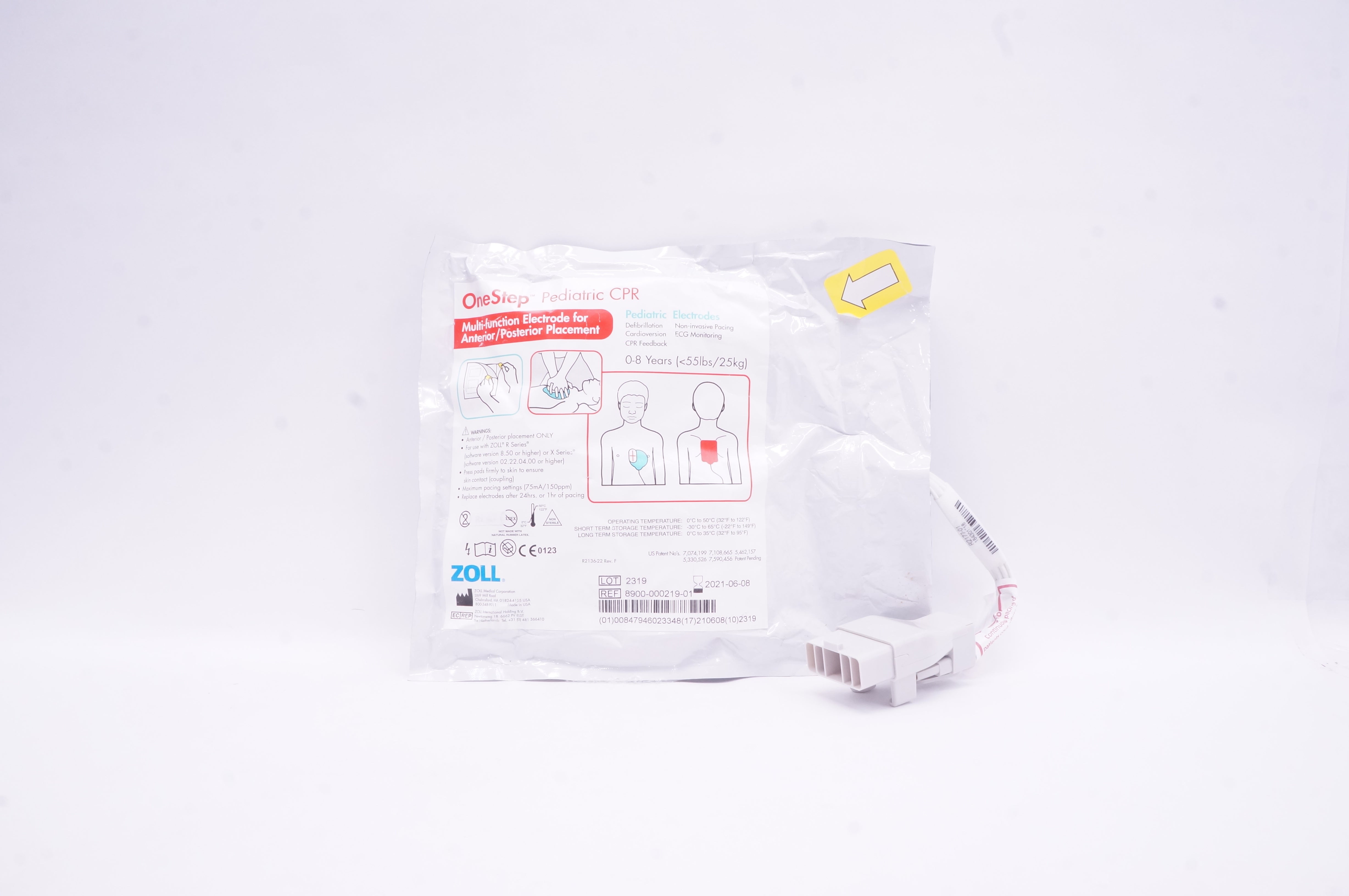 Zoll 8900-000219-01 OneStep Pediatric CPR Multi-Function Eletrode 0-8 Years (x)