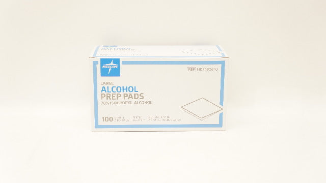 Medline MDS090670 Large Alcohol 2-Ply Prep Pads - Box of 100
