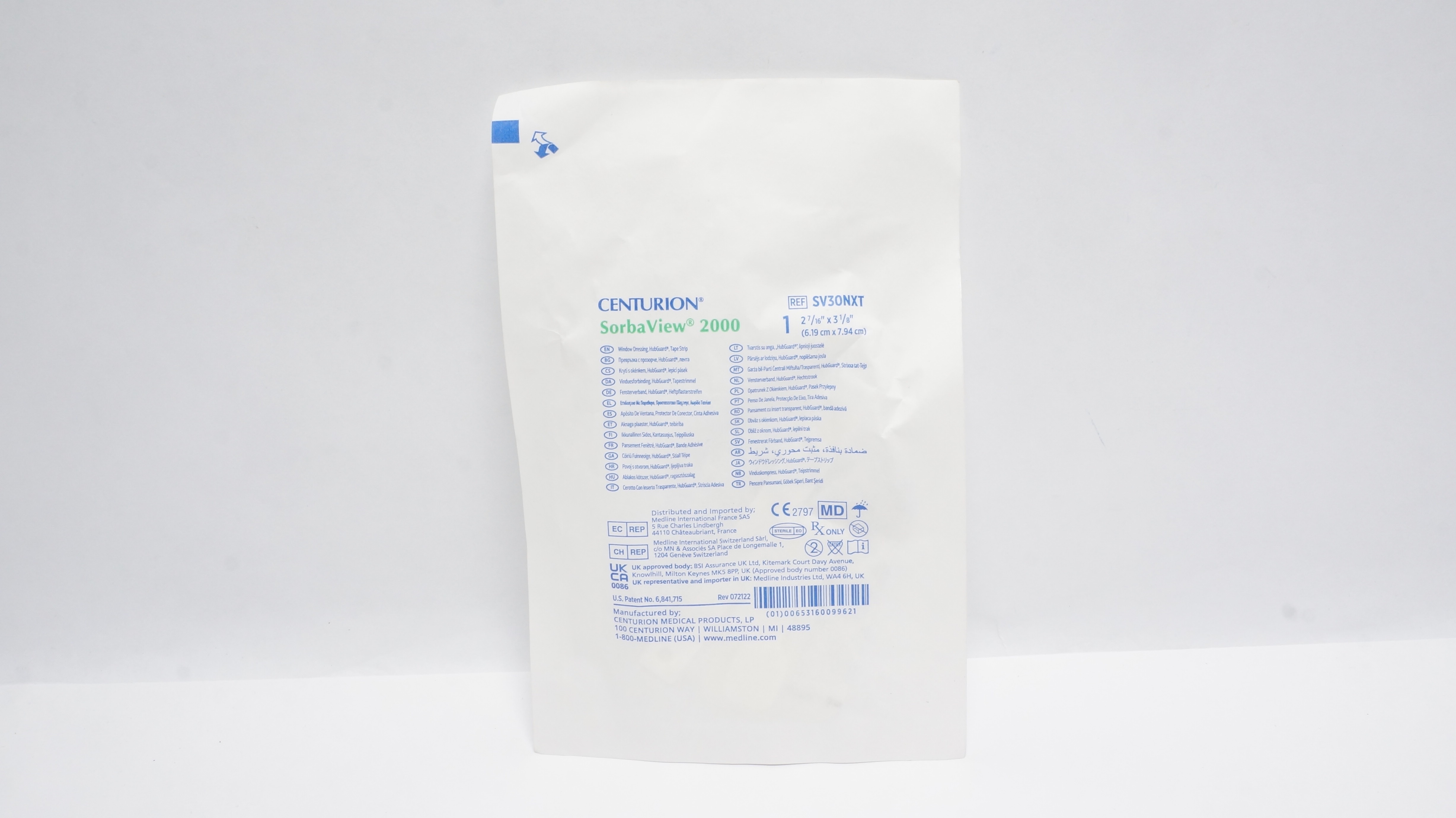 Centurion SV30NXT SorbaView 2000 2-7/16 inch x 3-1/8inch Securement Dressing