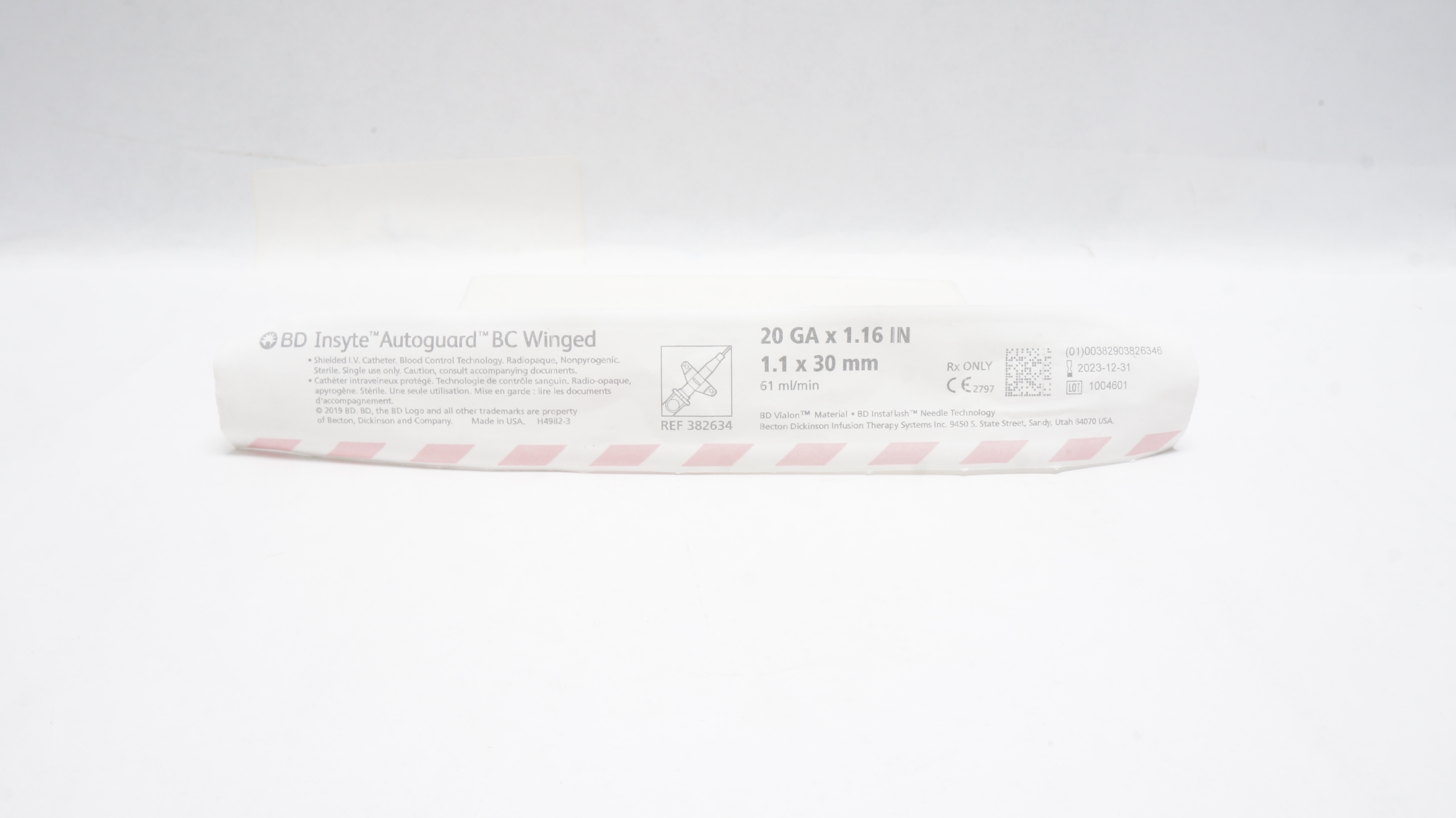 BD 382634 Insyte BC Winged Shielded I.V. Cath. 20Ga x 1.16inch 61ml/min (x)