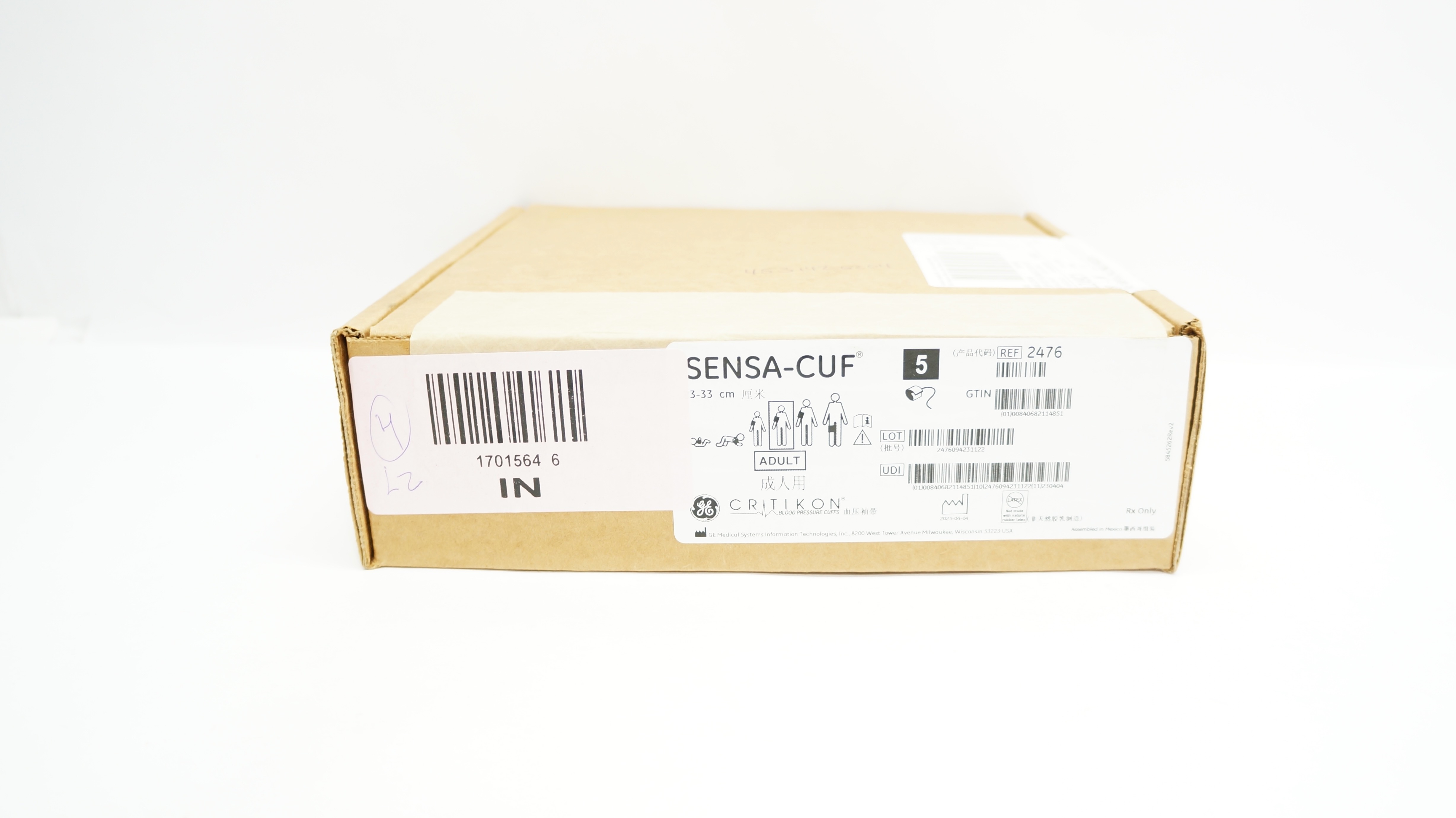 GE Medical 2476 Critikon Blood Pressure Cuffs,Sensa-Cuf Adult 5, 3-33cm
