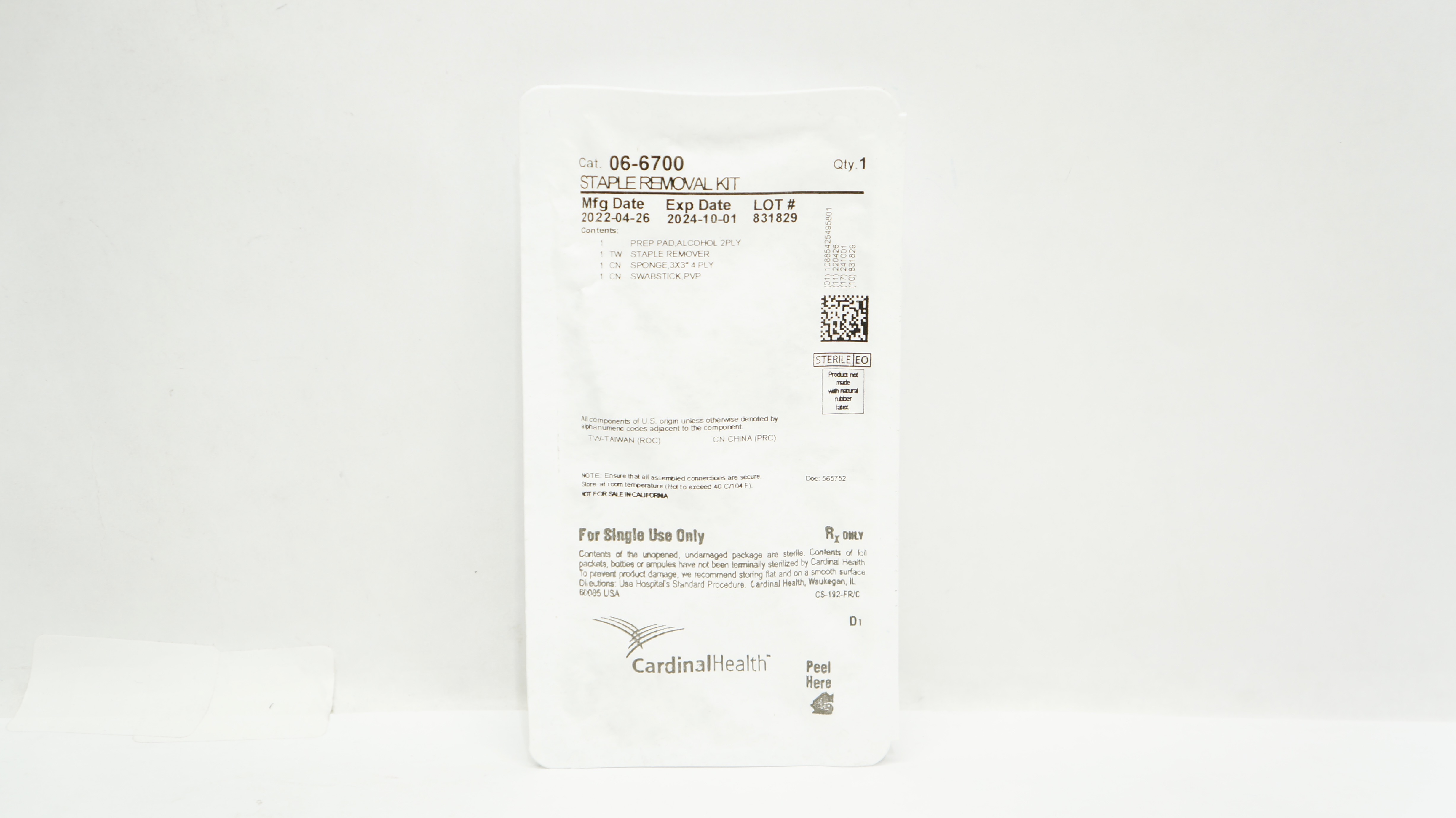 Cardinal Health 06-6700 Sterile Staple Removal Kit