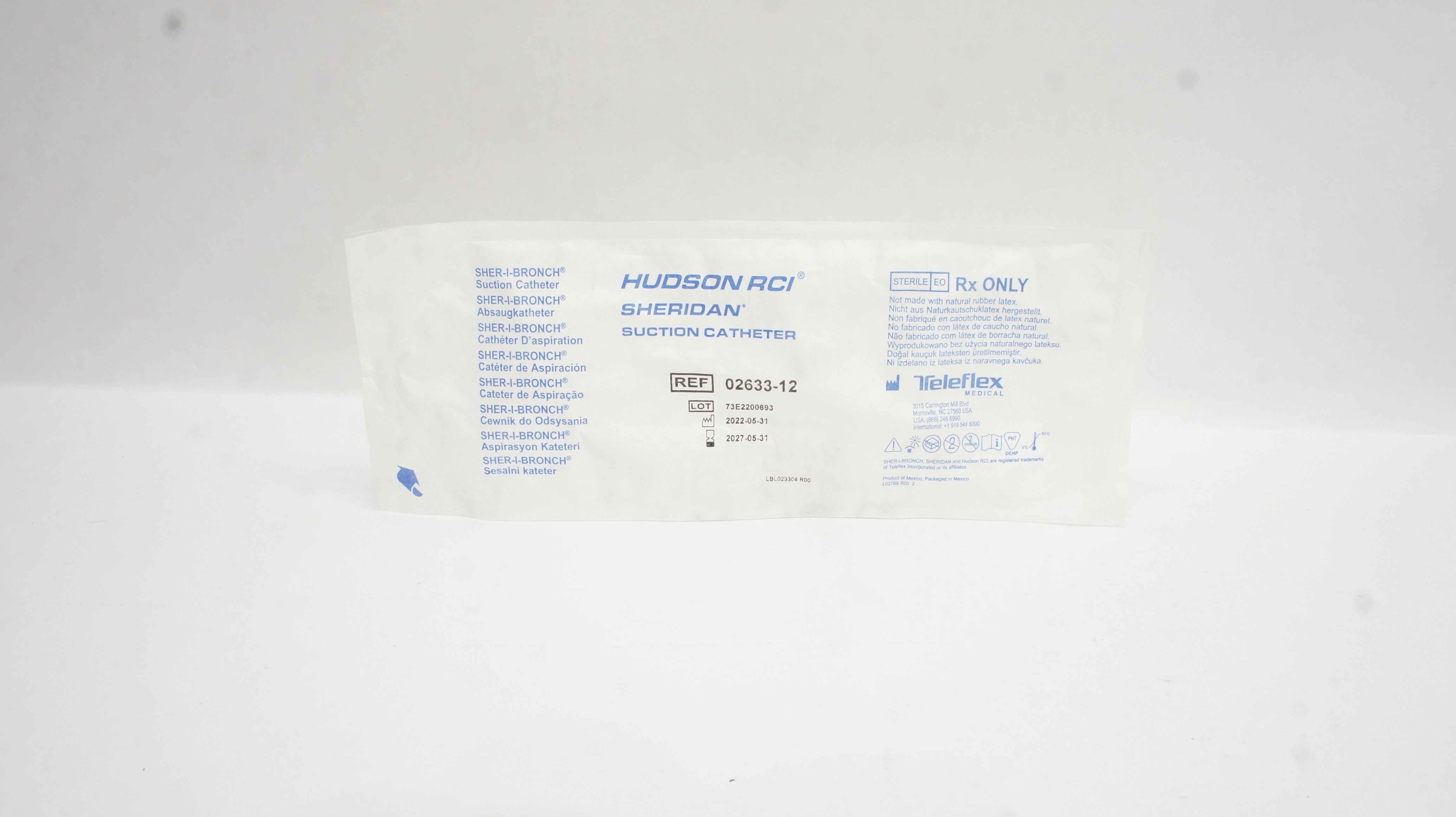 Teleflex 02633-12 Hudson RCI Sher-I-Bronch Suction Cath.